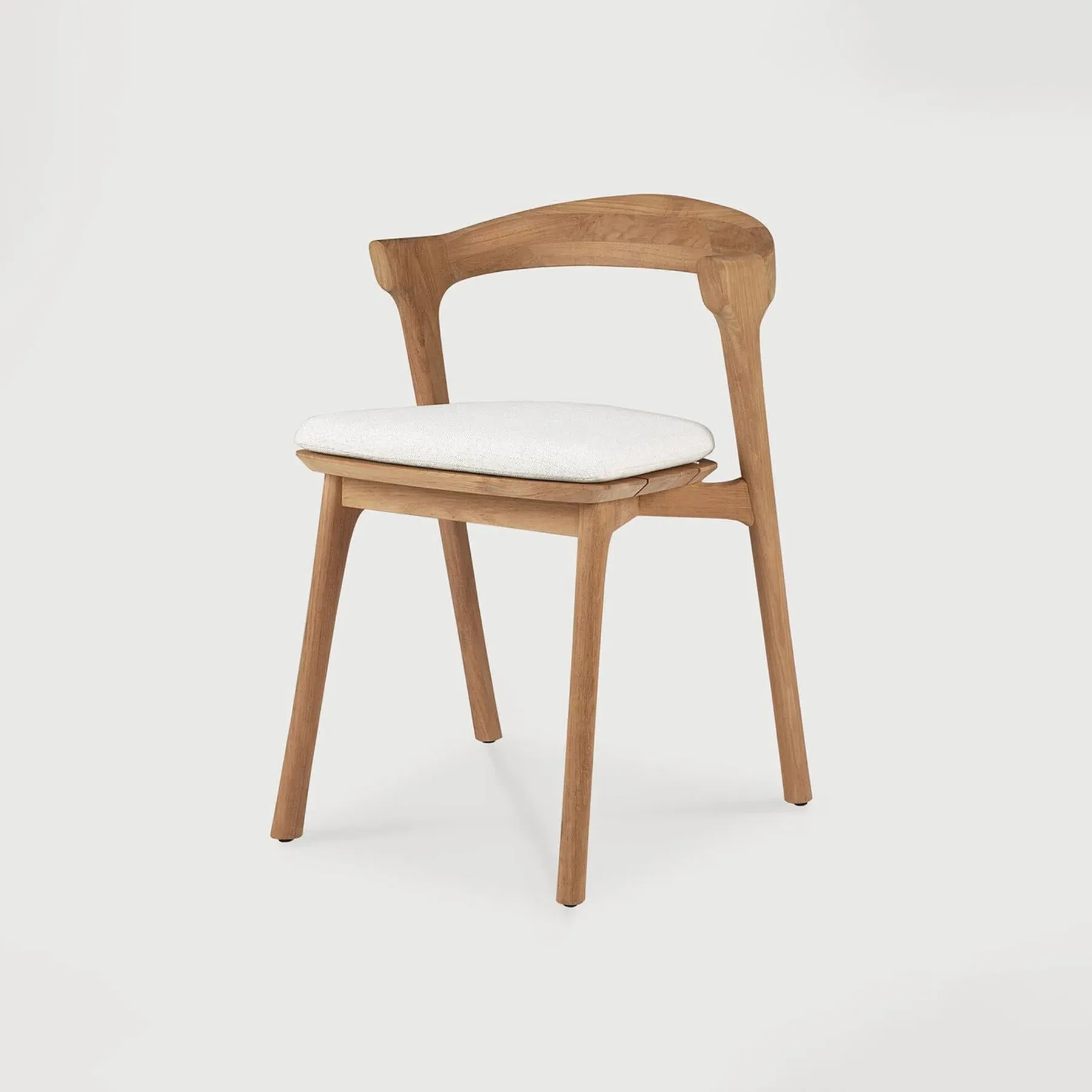 Outdoor Dining Chair with Cushion - Off White, Teak