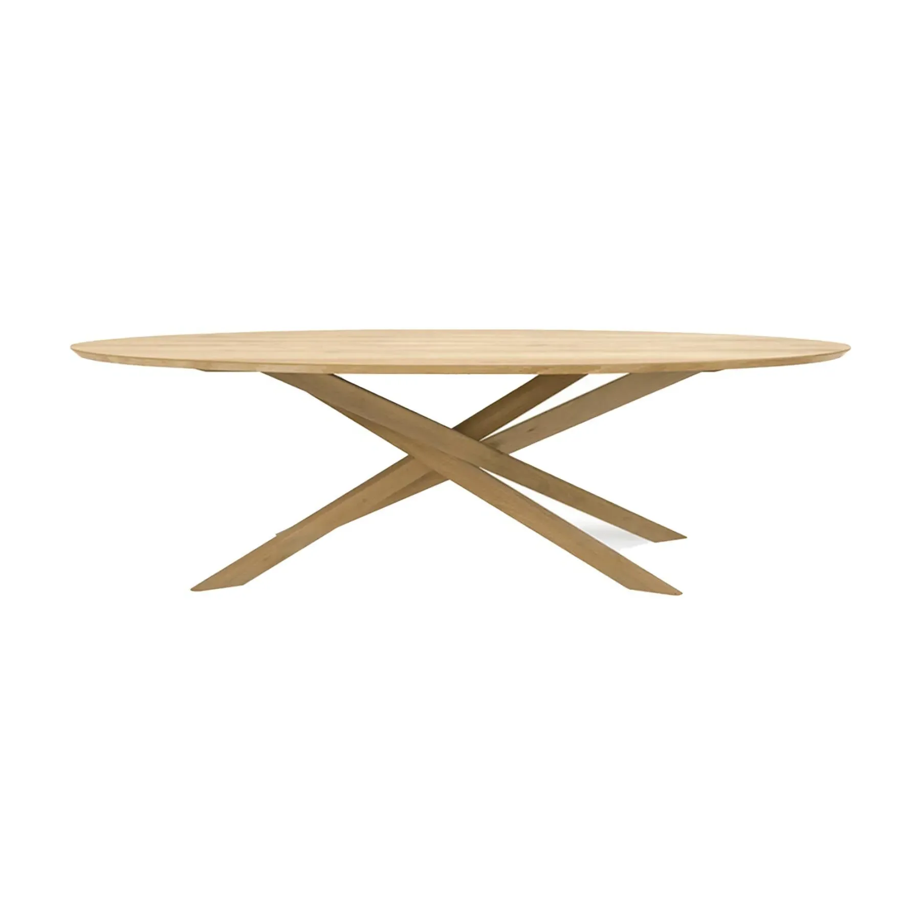 Oval Dining Table with Interlocking Legs - Black Oak