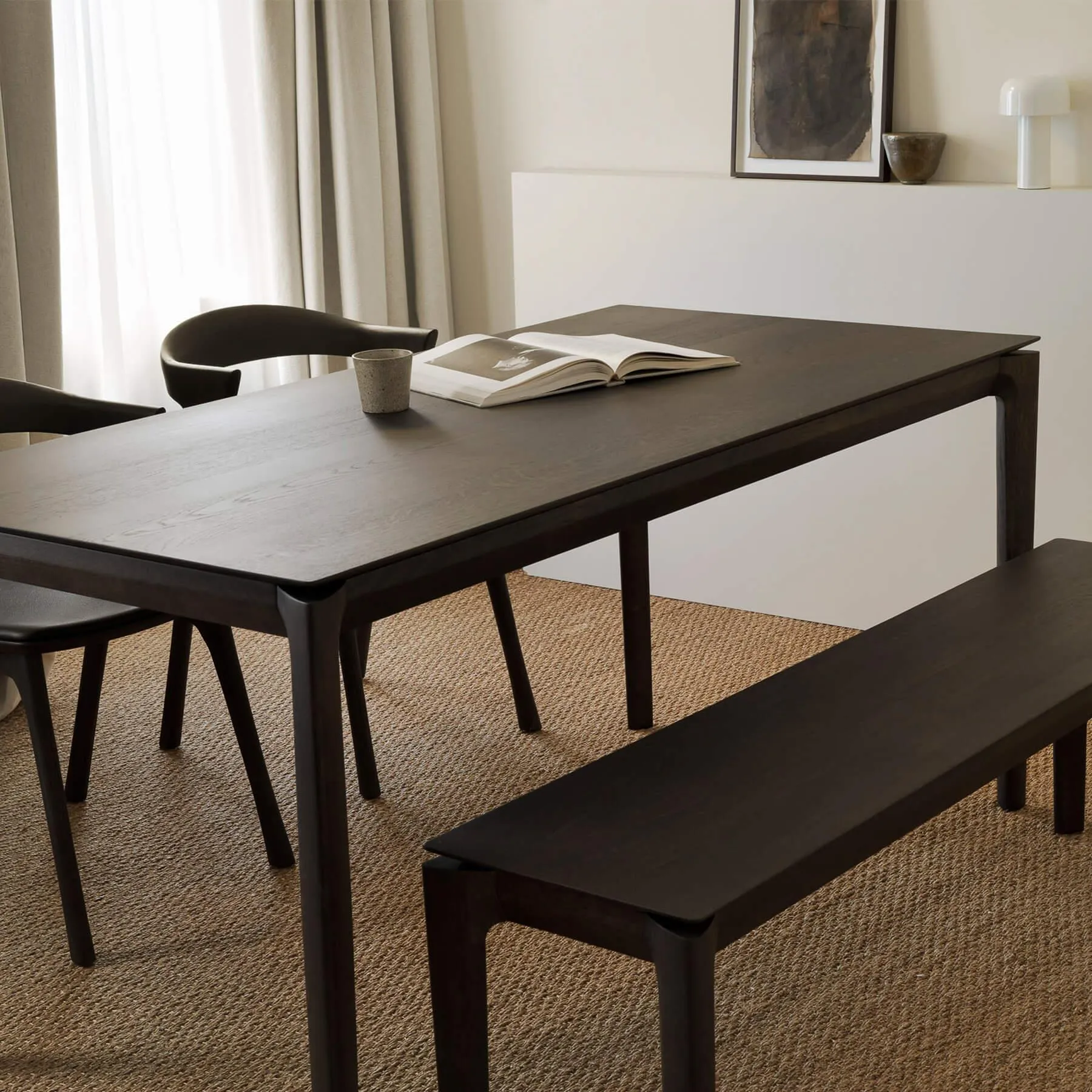 Rectangular Dining Table - Brown Oak, Solid Wood