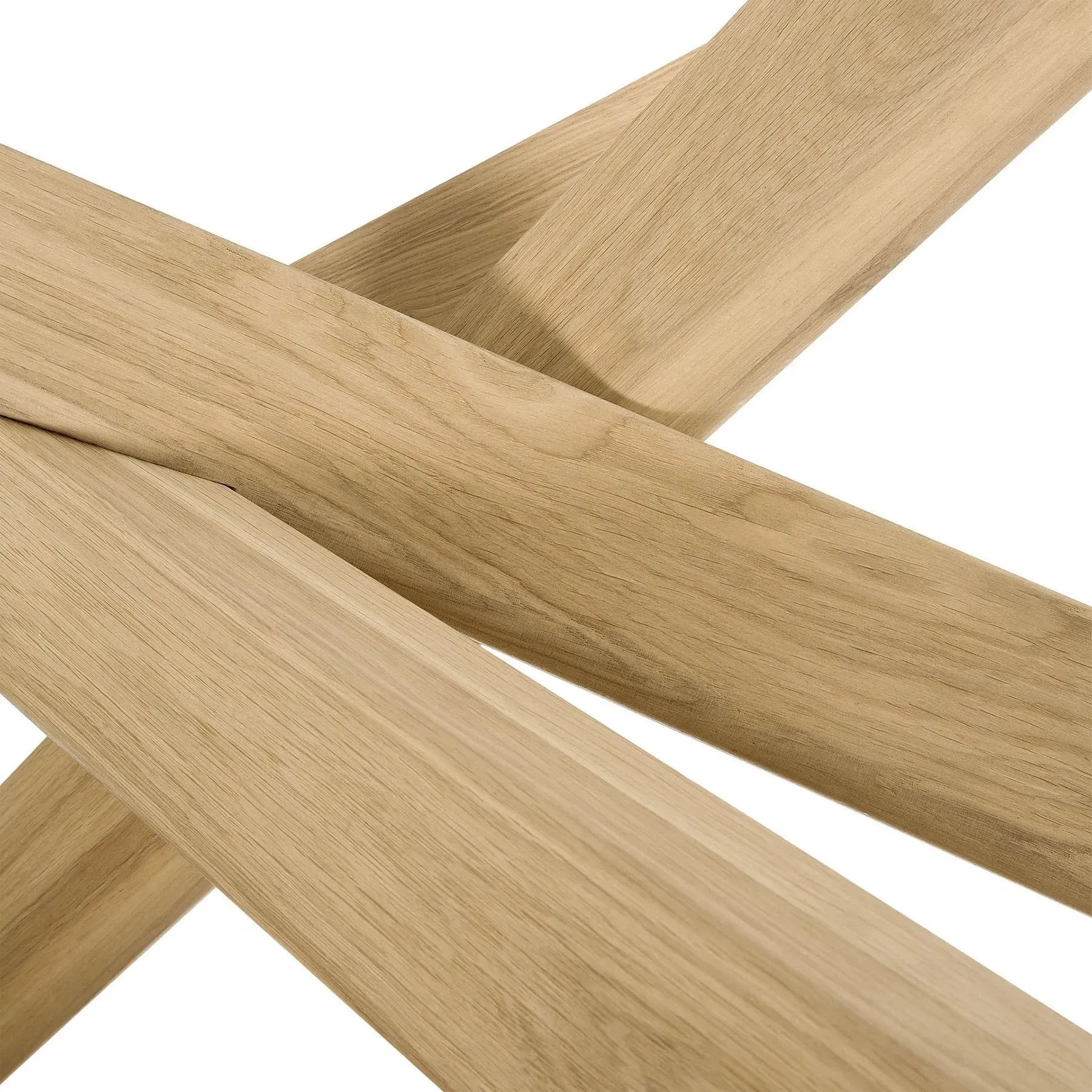 Round Dining Table with Interlocking Legs - Black Oak