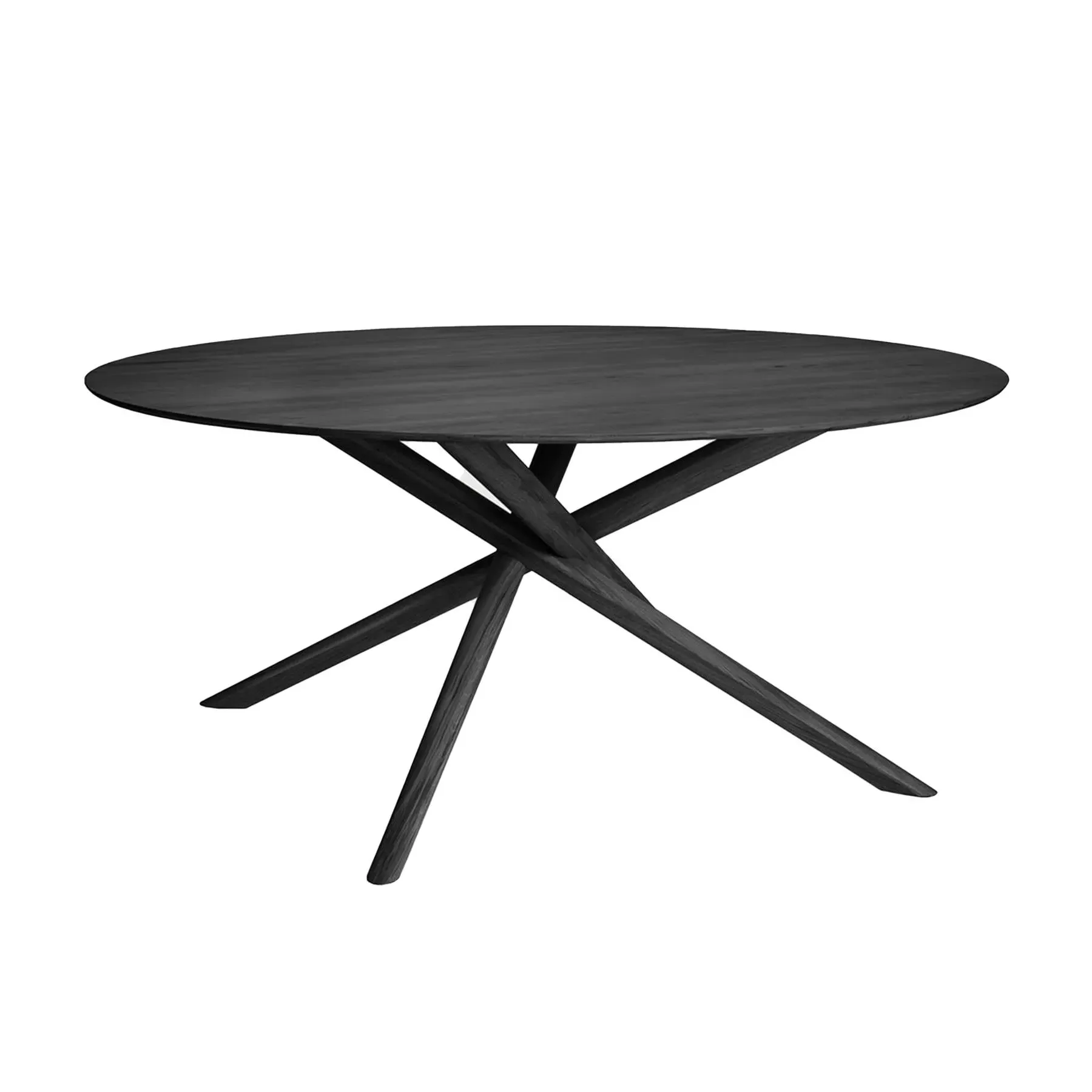 Round Dining Table with Interlocking Legs - Black Oak image