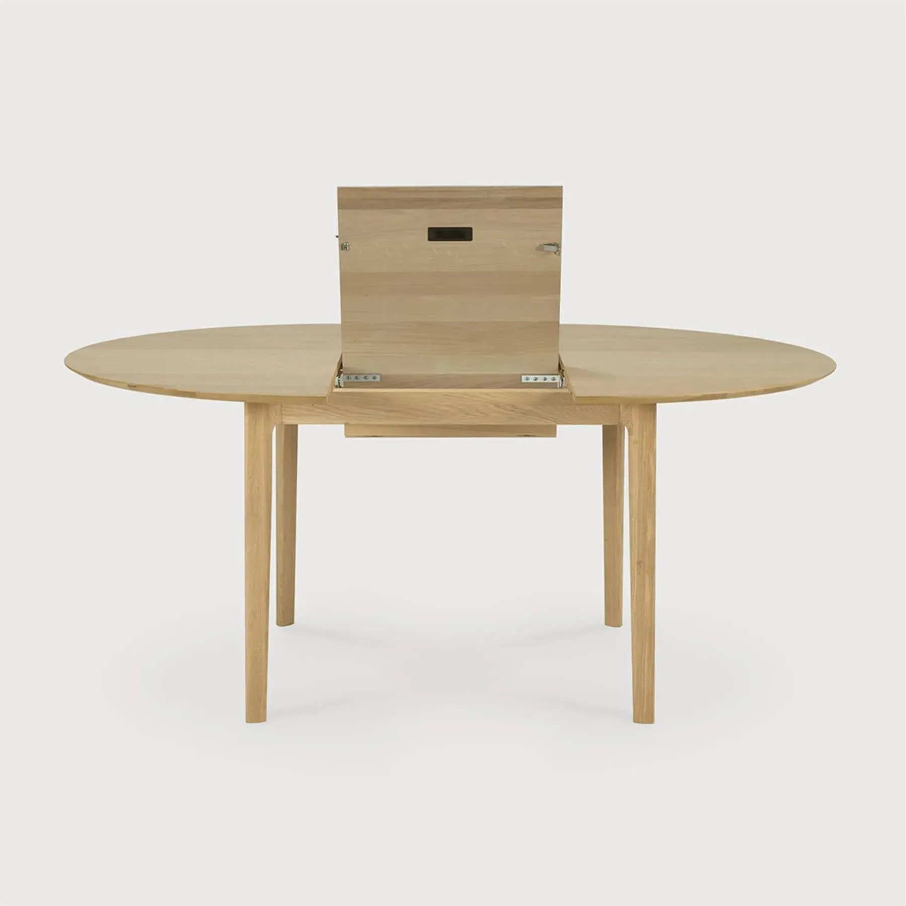 Round Extendable Dining Table - Oak, Solid Wood