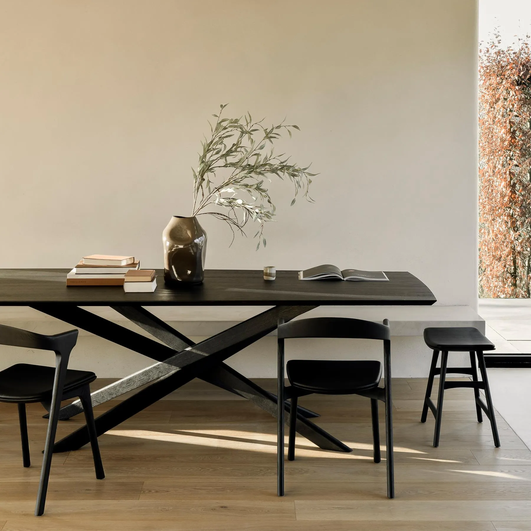 Small Rectangular Dining Table - Black, Oak