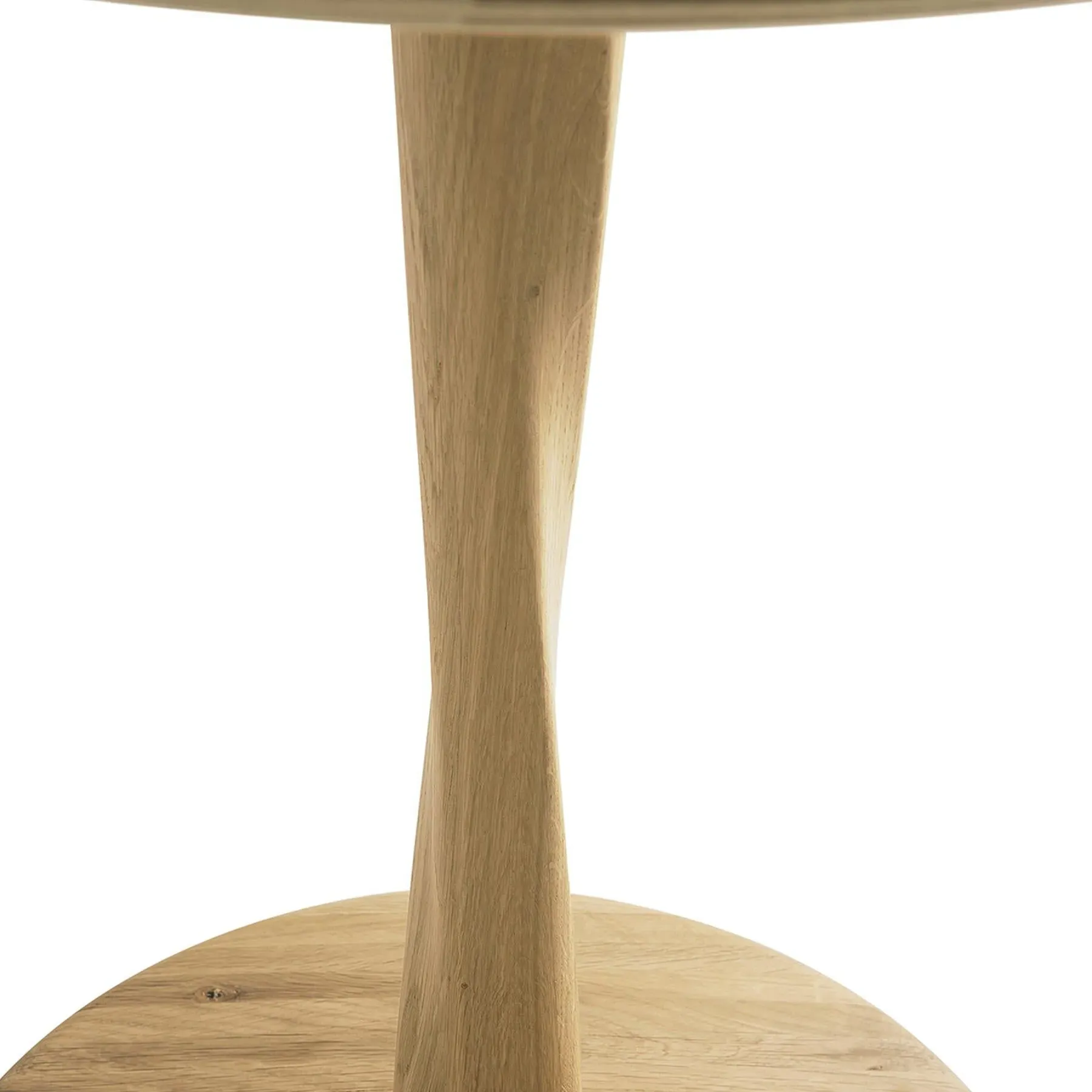 Small Round Dining Table with Twist Base - Black Oak