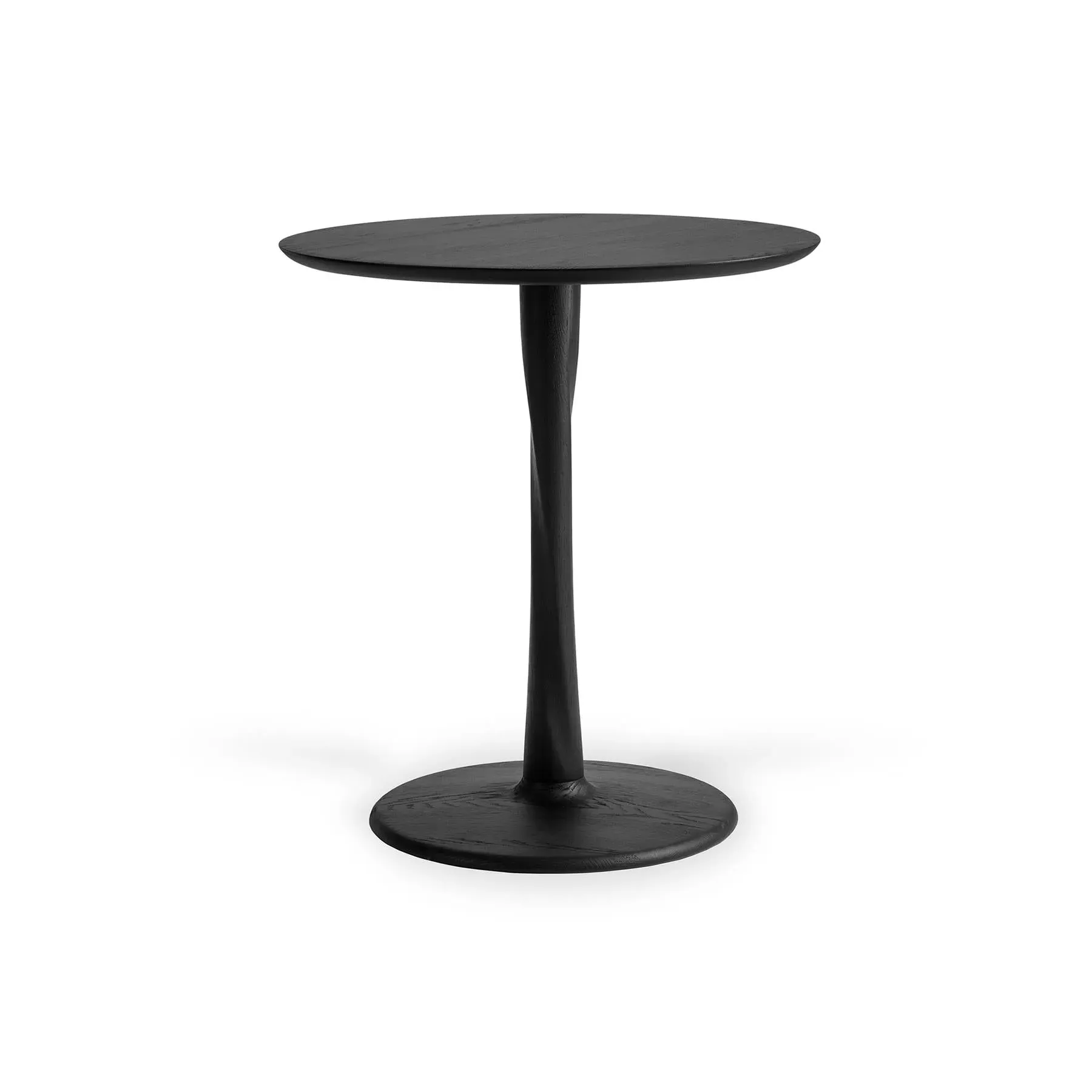 Small Round Dining Table with Twist Base - Black Oak