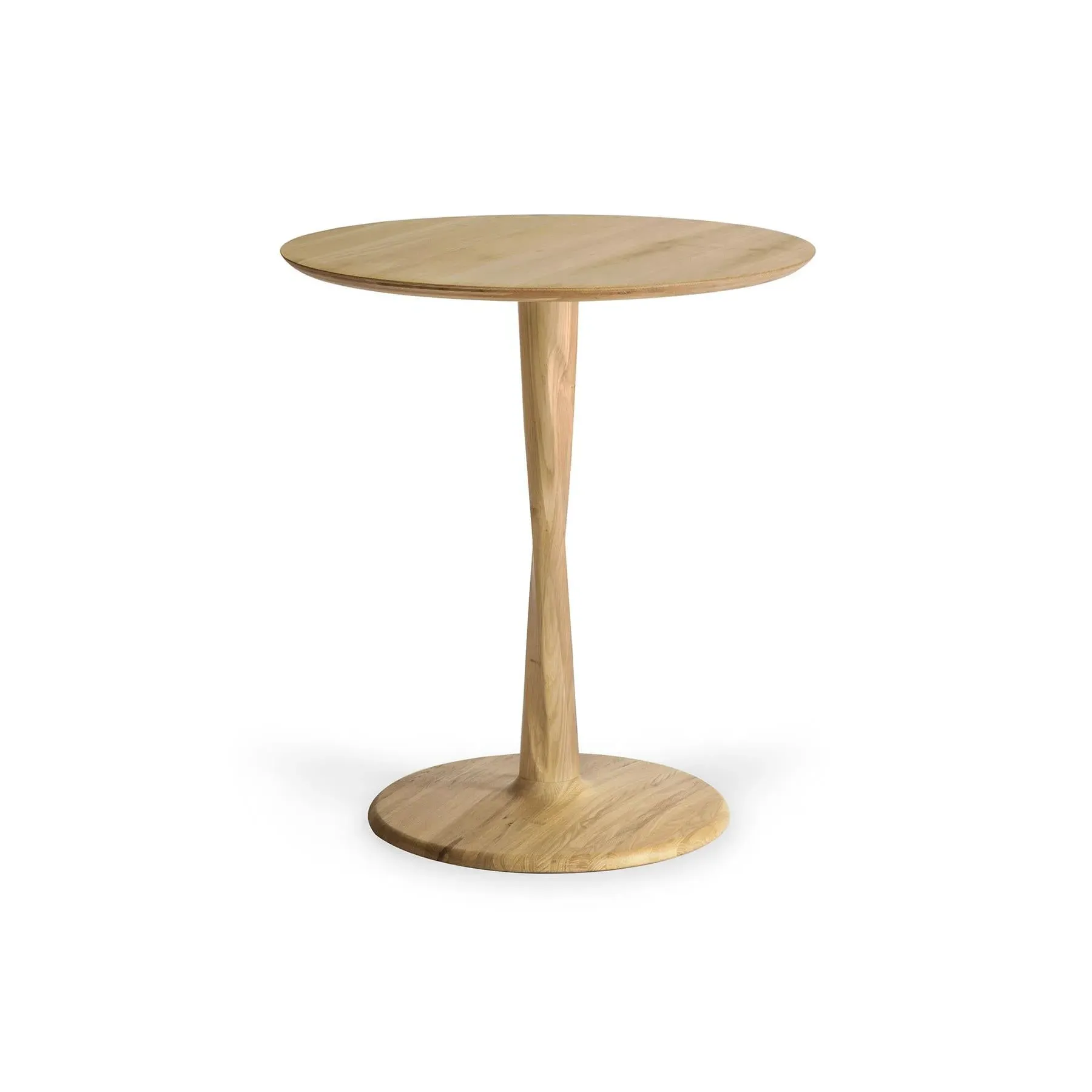 Small Round Dining Table with Twisted Base - Oak