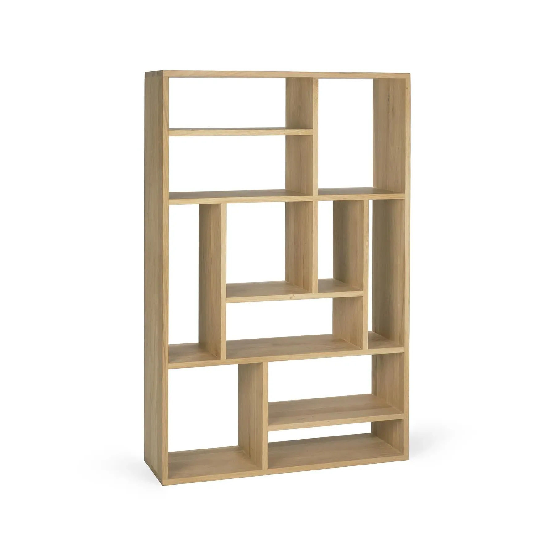 Small Shelf System Grid Design - Oak
