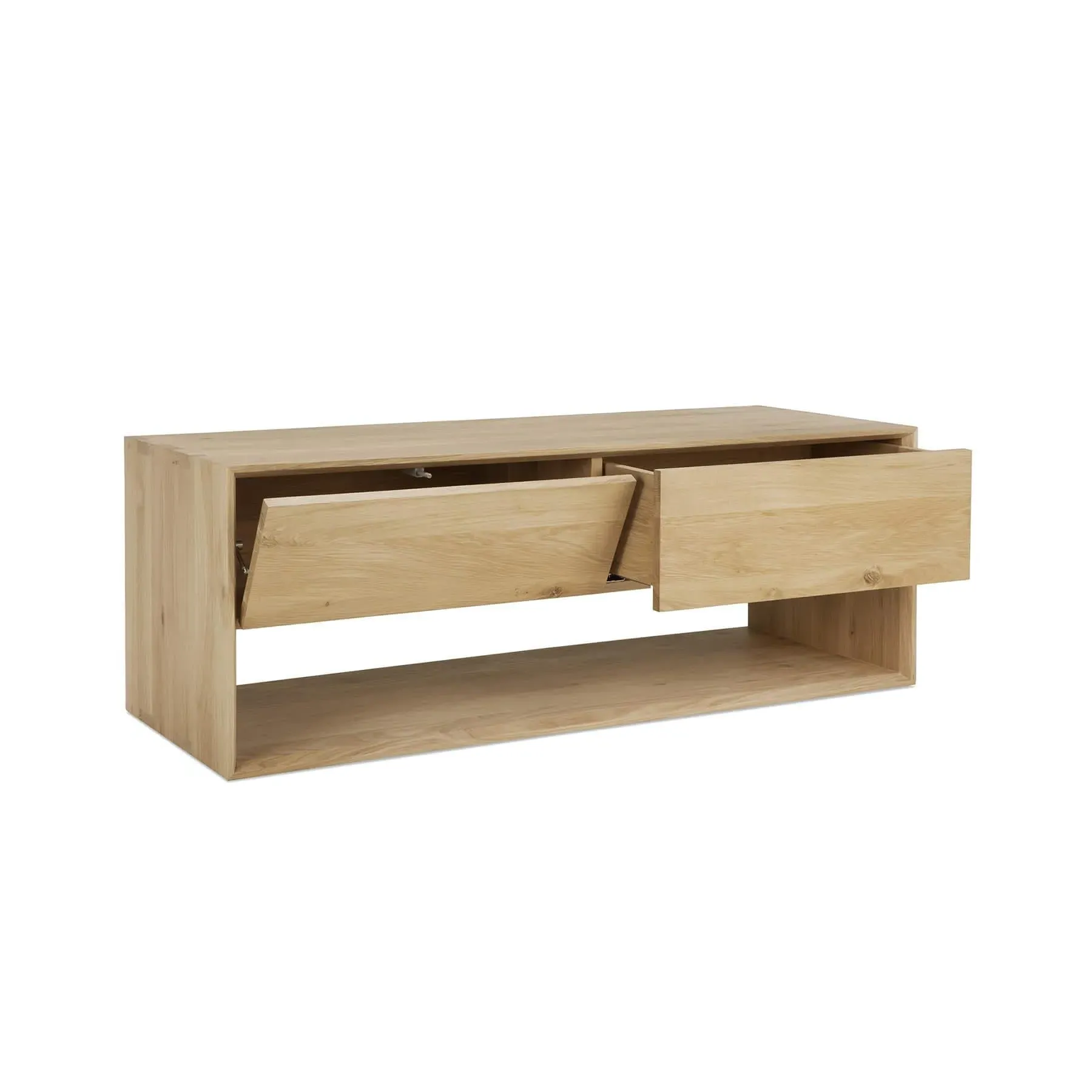 Small TV Cupboard with Storage - Oak