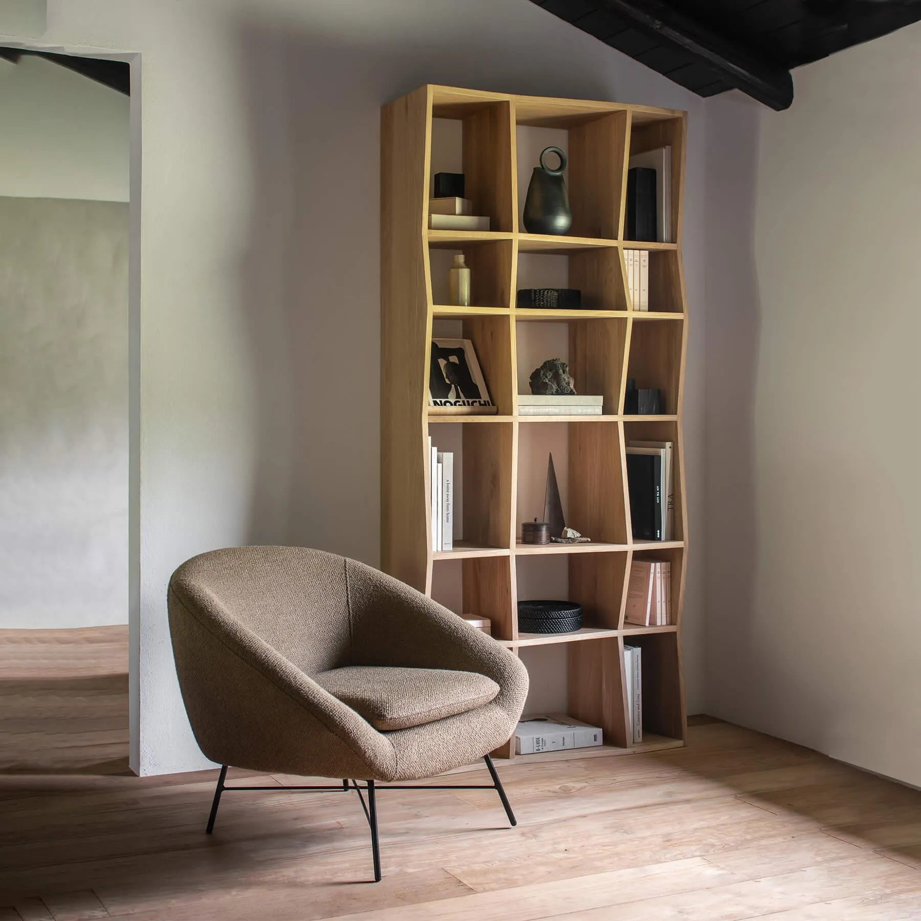 Small Z Rack Shelf System - Oak, Solid Wood