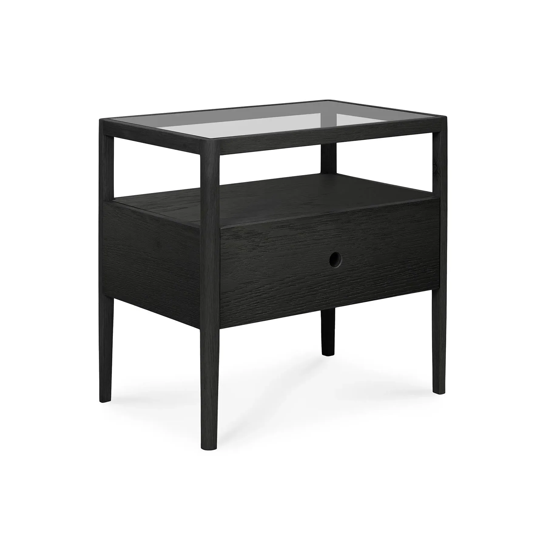 Spindle Bedside Table with Drawer - Black, Oak image