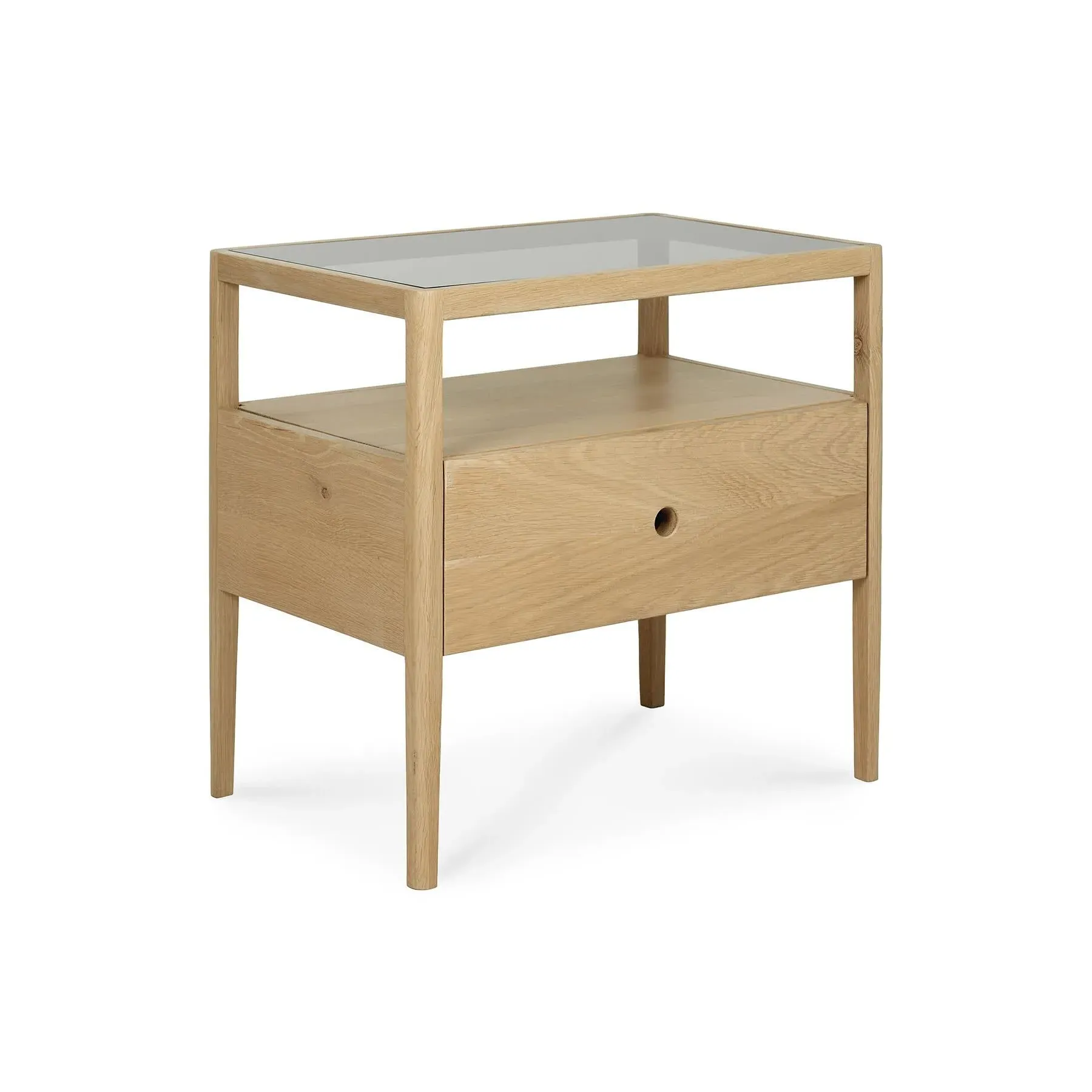 Spindle Bedside Table with Drawer - Oak, Wood