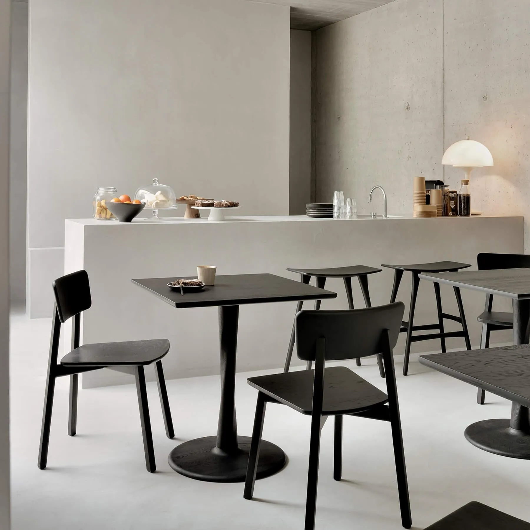 Square Dining Table with Twisted Base - Oak