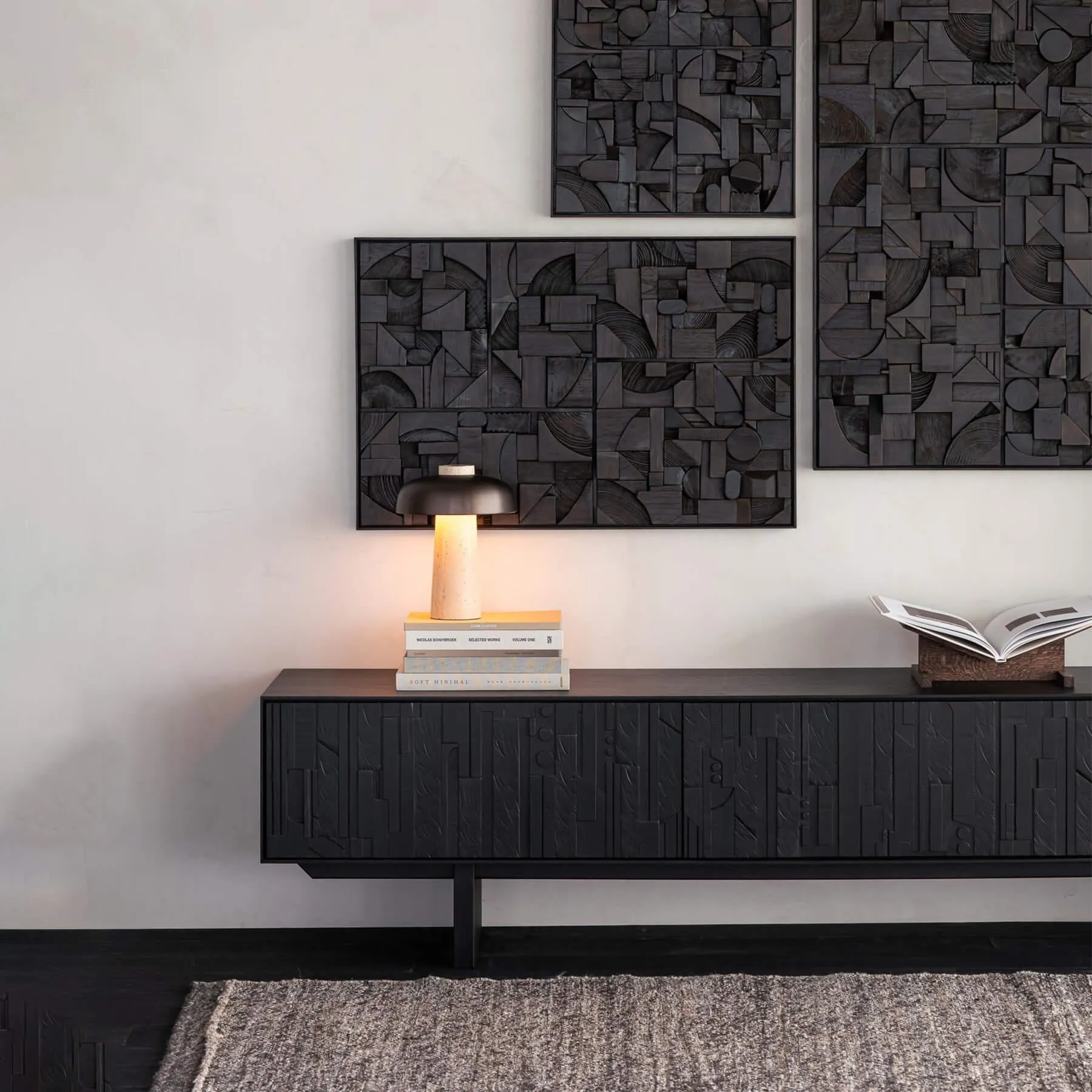 TV Cabinet with 2 Drawers - Mahogany, Teak