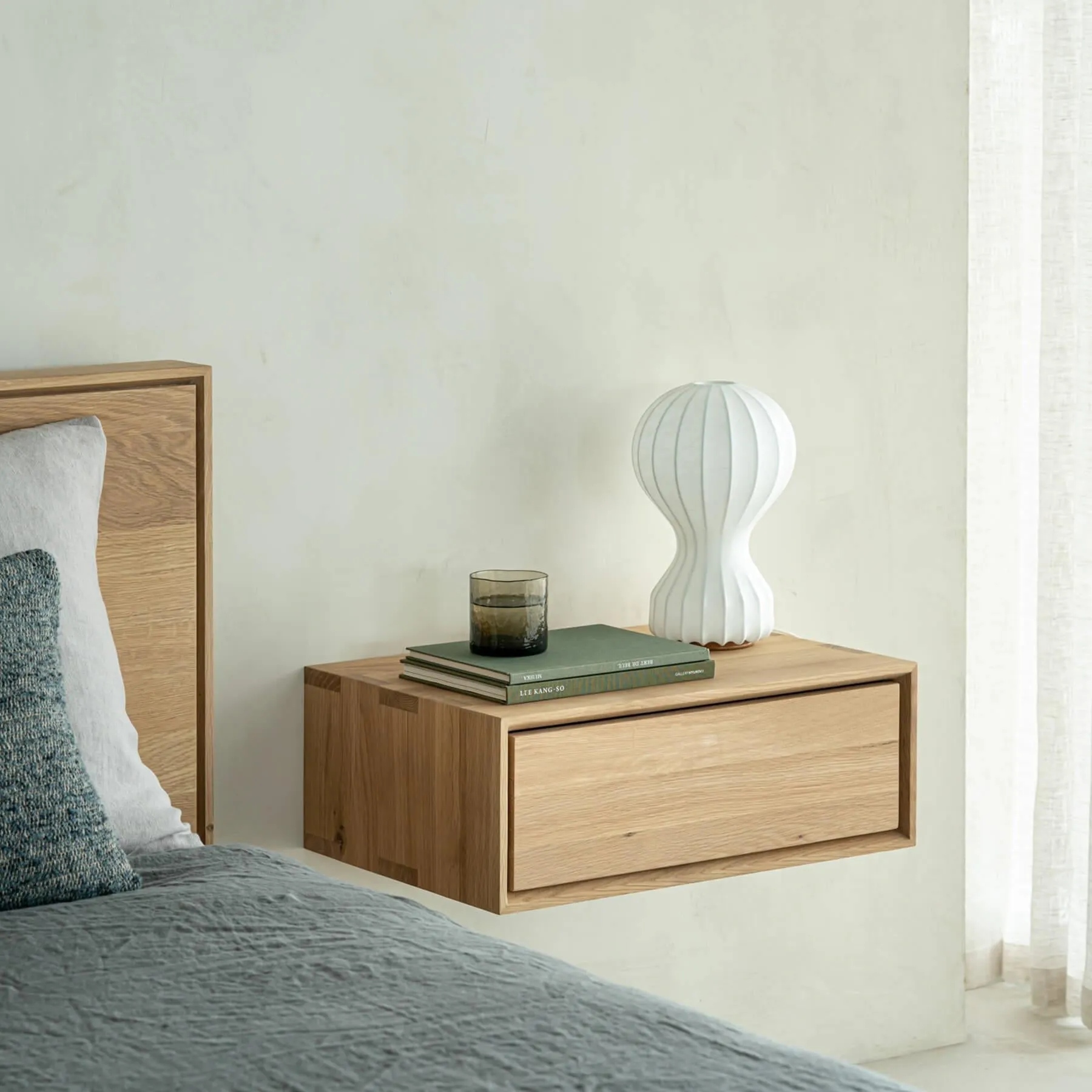 Wall-Mounted Nordic II Bedside - Solid Wood