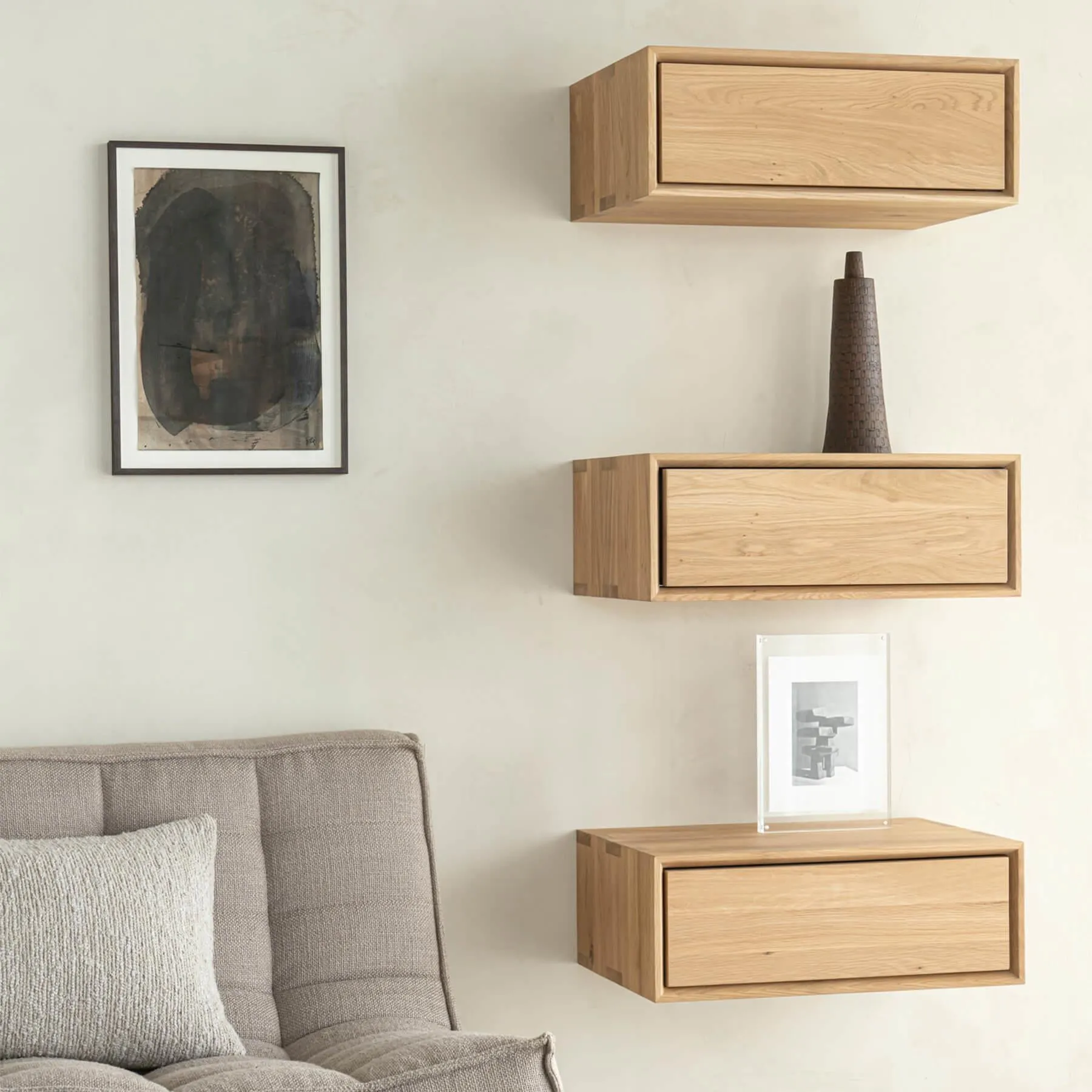 Wall-Mounted Nordic II Bedside - Solid Wood