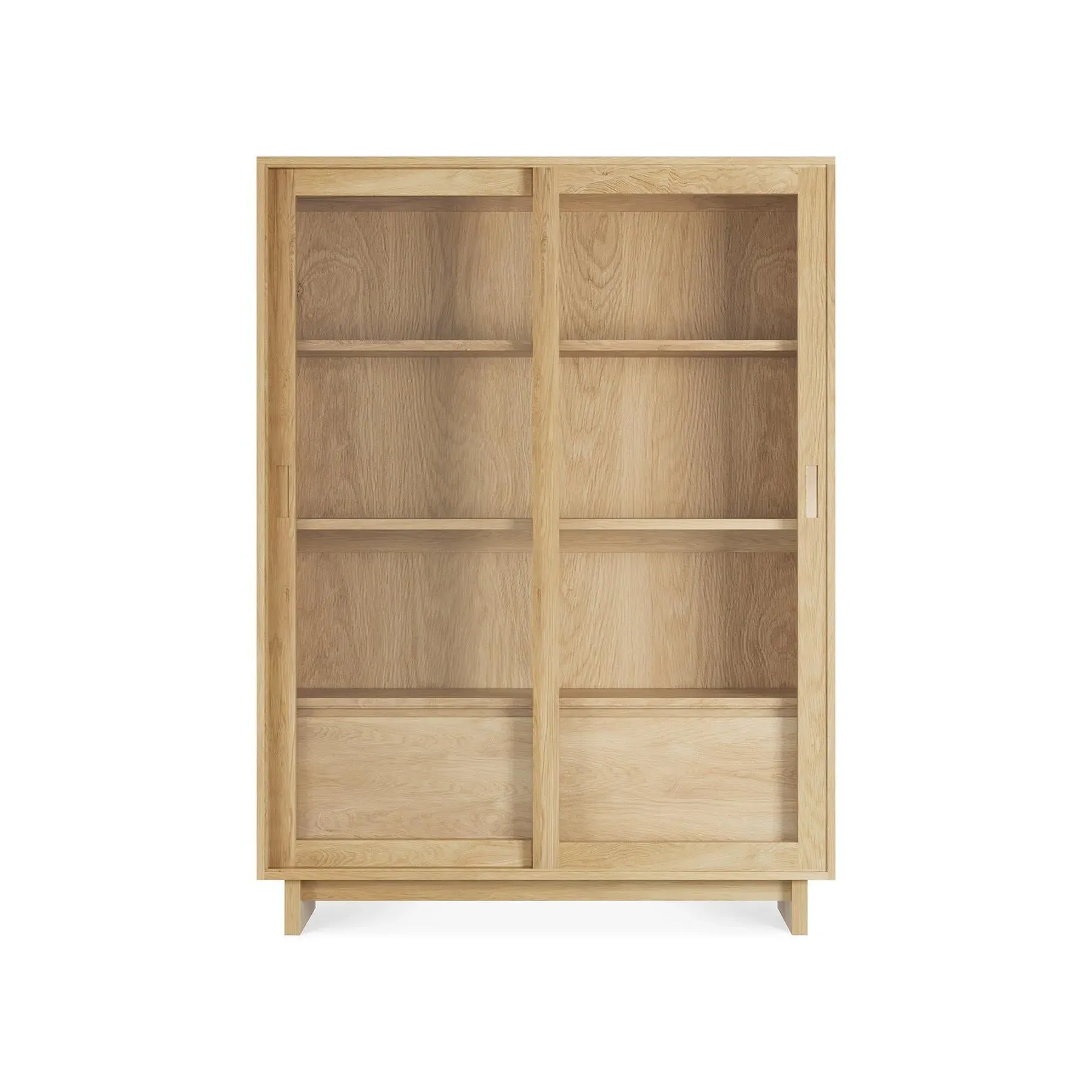 Wave Storage Cupboard with Sliding Doors - Oak