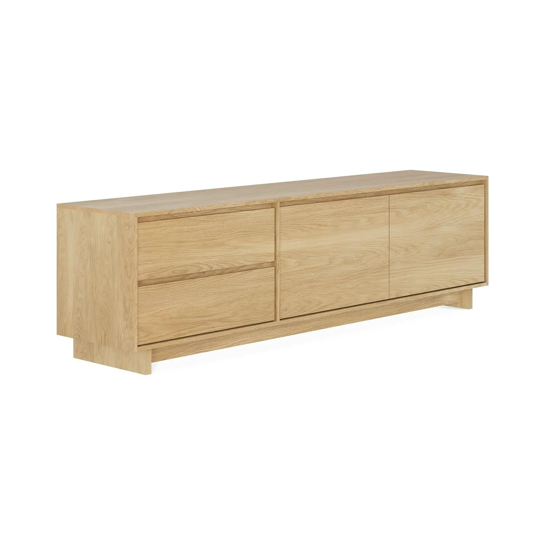 Wave TV Cabinet with Soft-Close - Oak, Solid Wood image