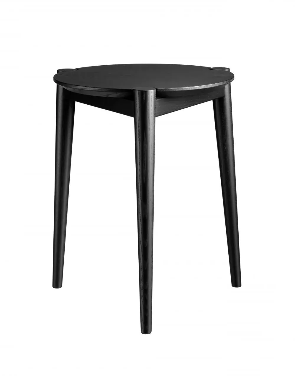 3-Leg Stool with Detail - Black, Oak image