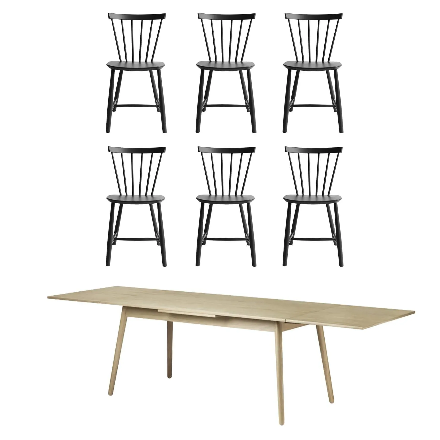 6-Seater Dining Bundle with Extensions - Green