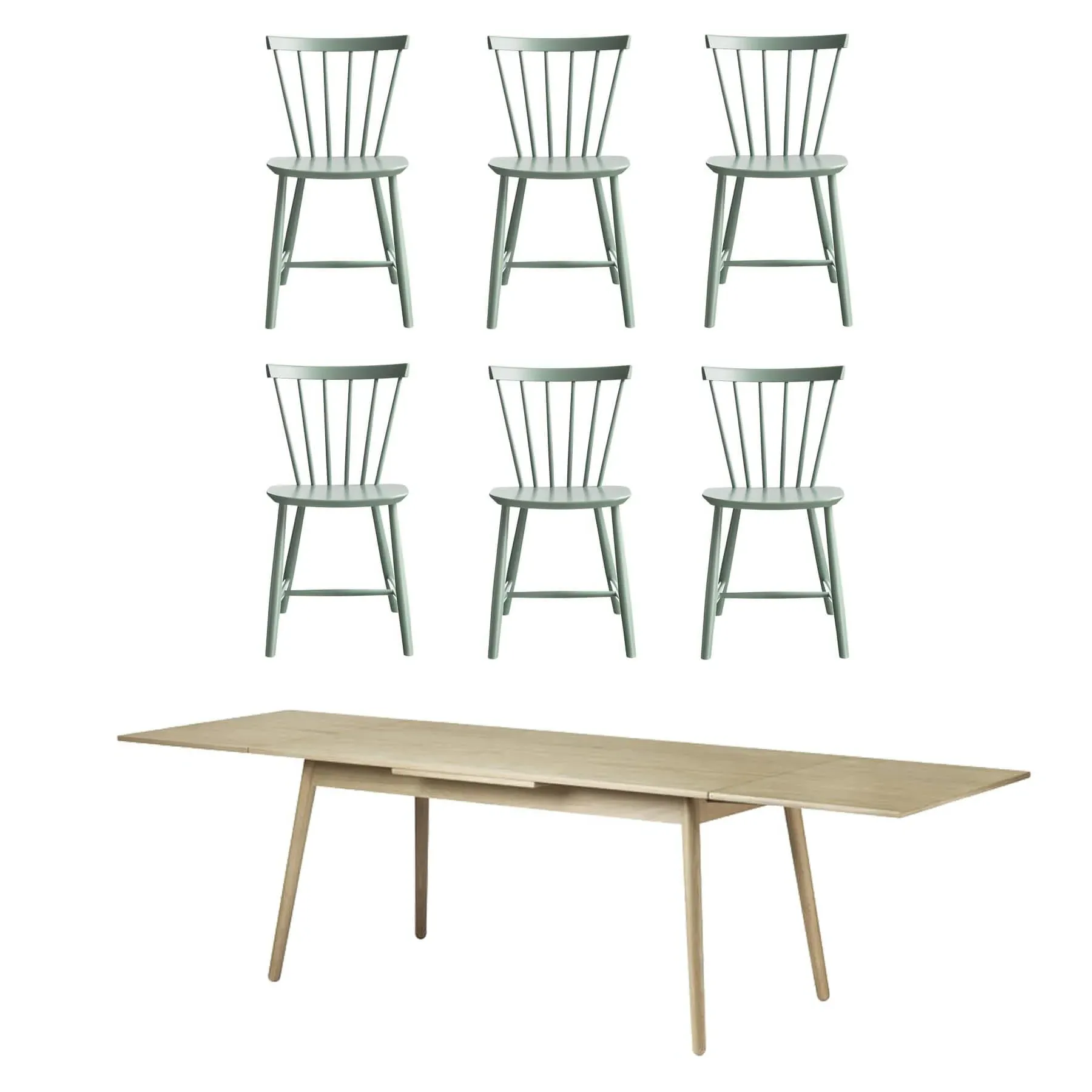 6-Seater Dining Bundle with Extensions - Green image