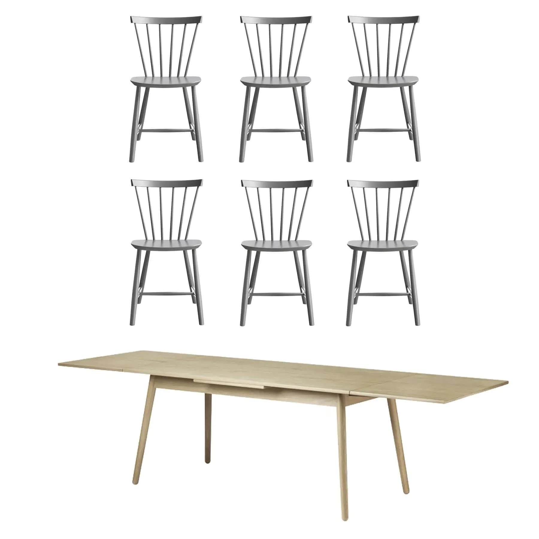 6-Seater Dining Bundle with Extensions - Grey