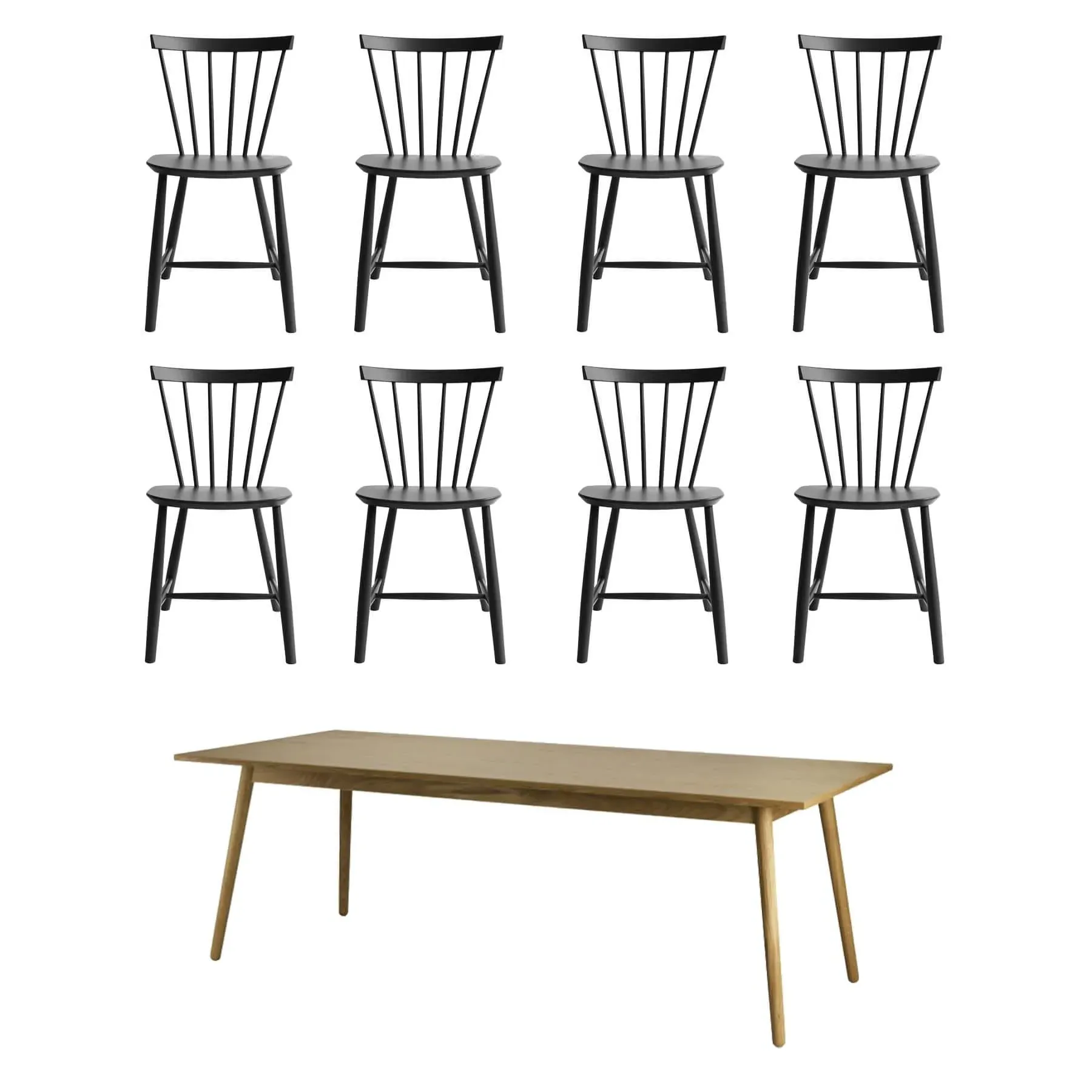 8-Seater Dining Bundle with Extension - Grey, Beech