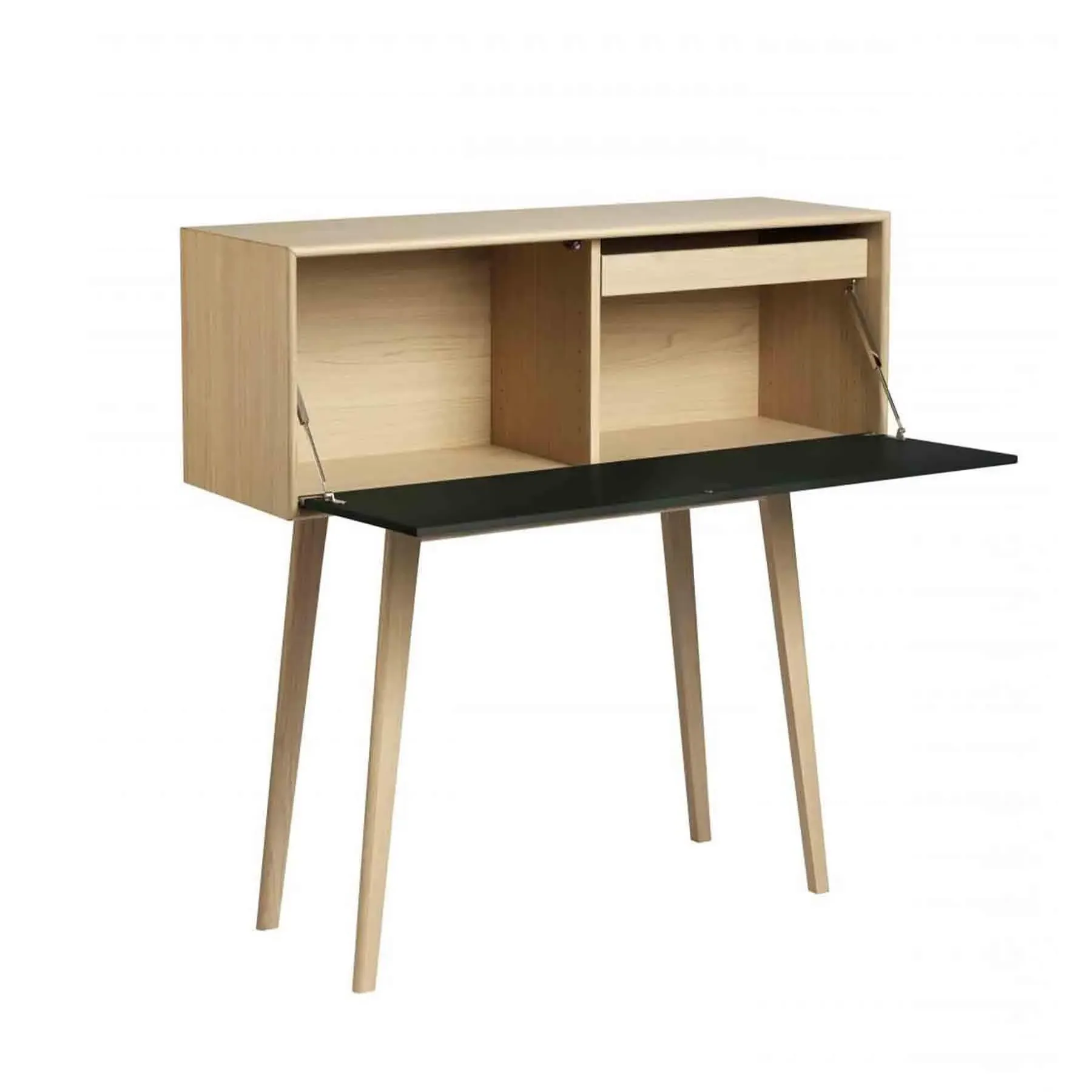 A84 Butler Secretary Desk - Oak, Grey