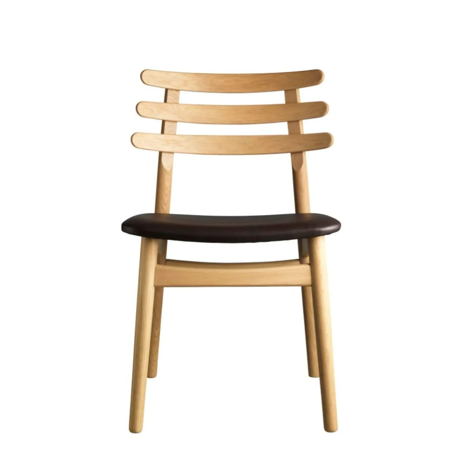 Dining Chair with Leather Seat - Brown, Oak image