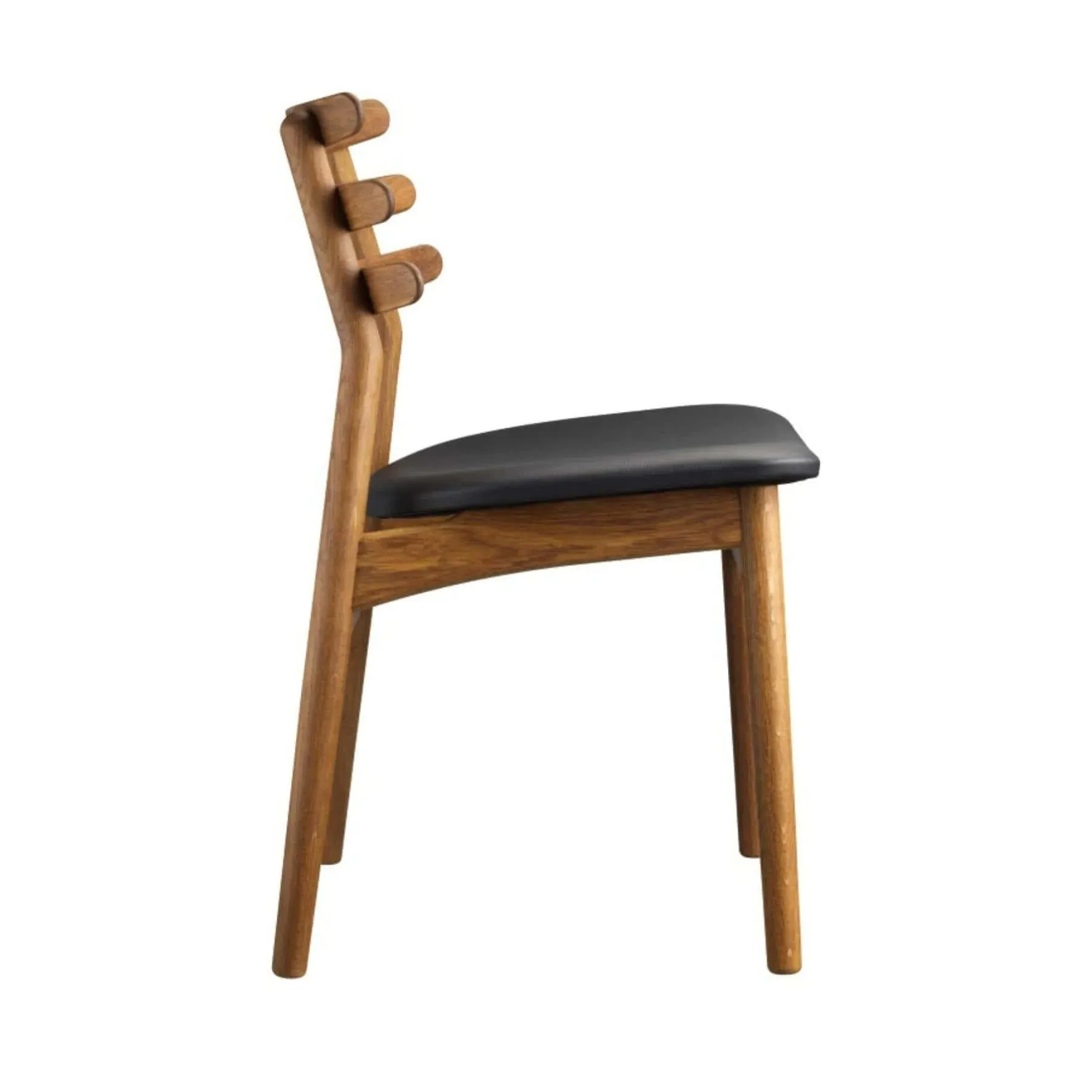 Dining Chair with Spoke Back - Cognac, Leather