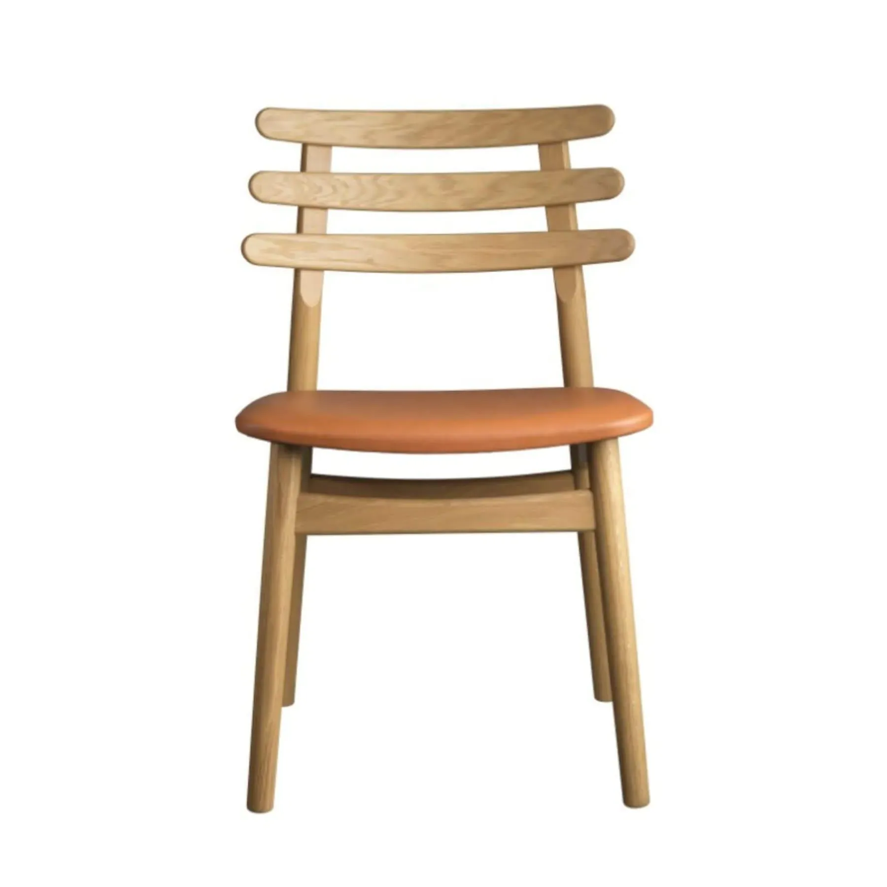 Dining Chair with Spoke Back - Cognac, Leather