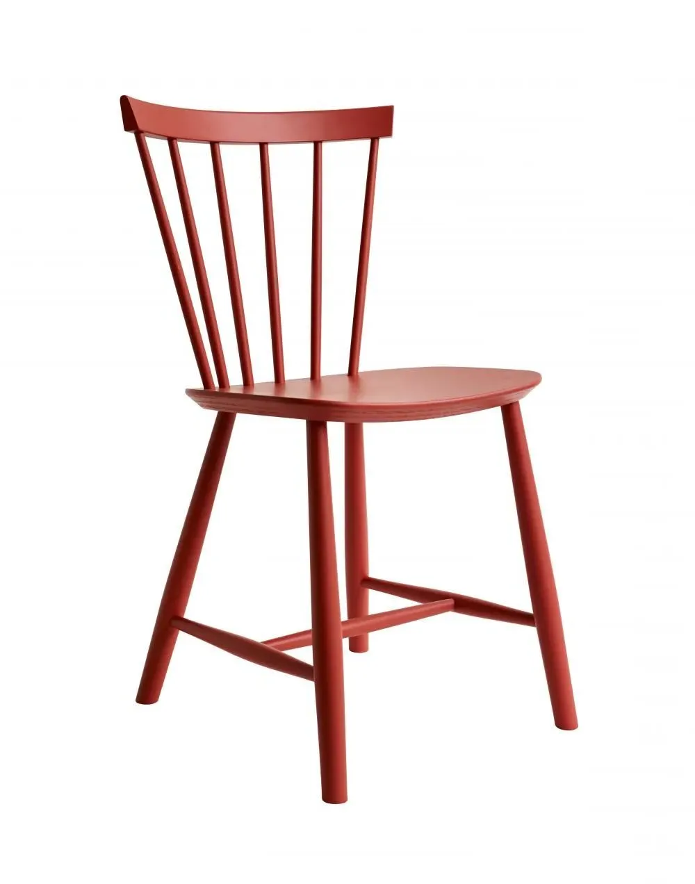 Dining Chair with V-Back - Red, Beech