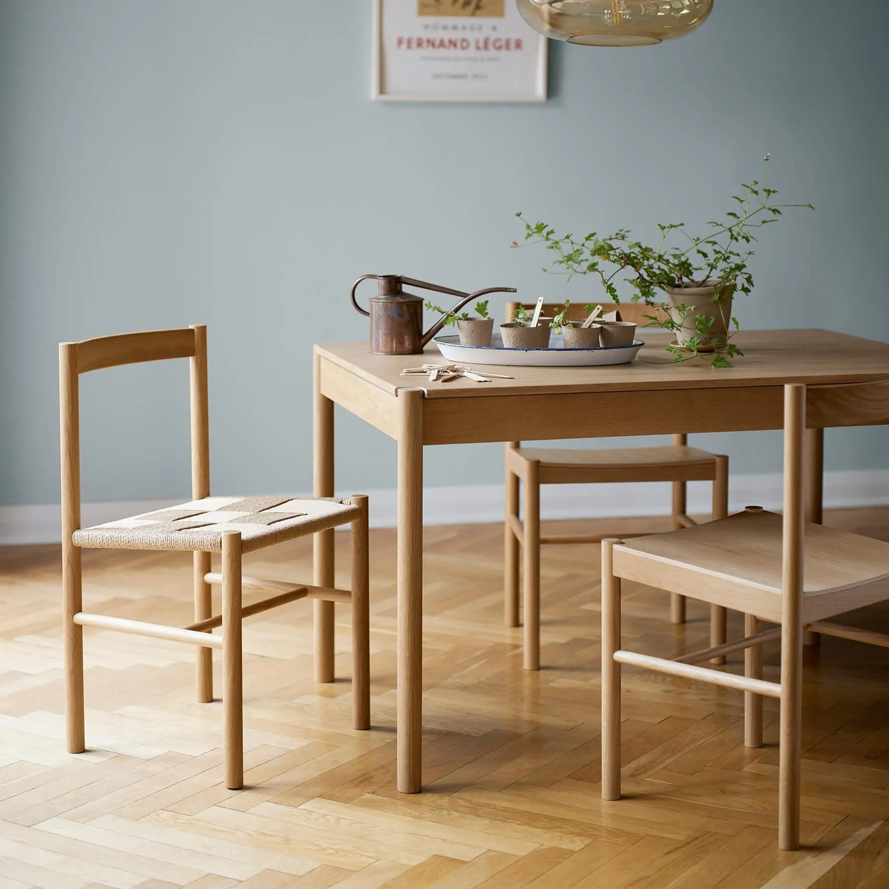 Dining Chair with Weave Seat - Oak