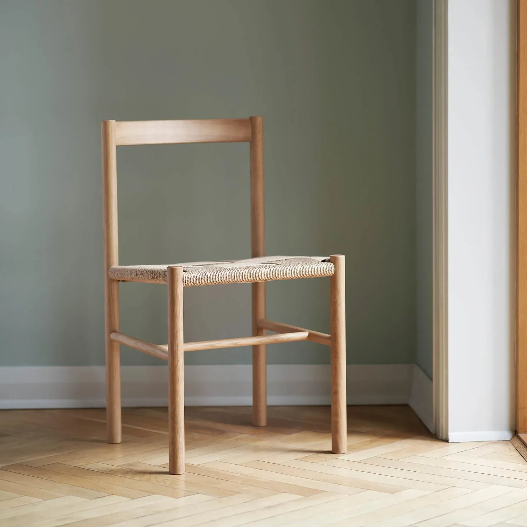 Dining Chair with Weave Seat - Oak