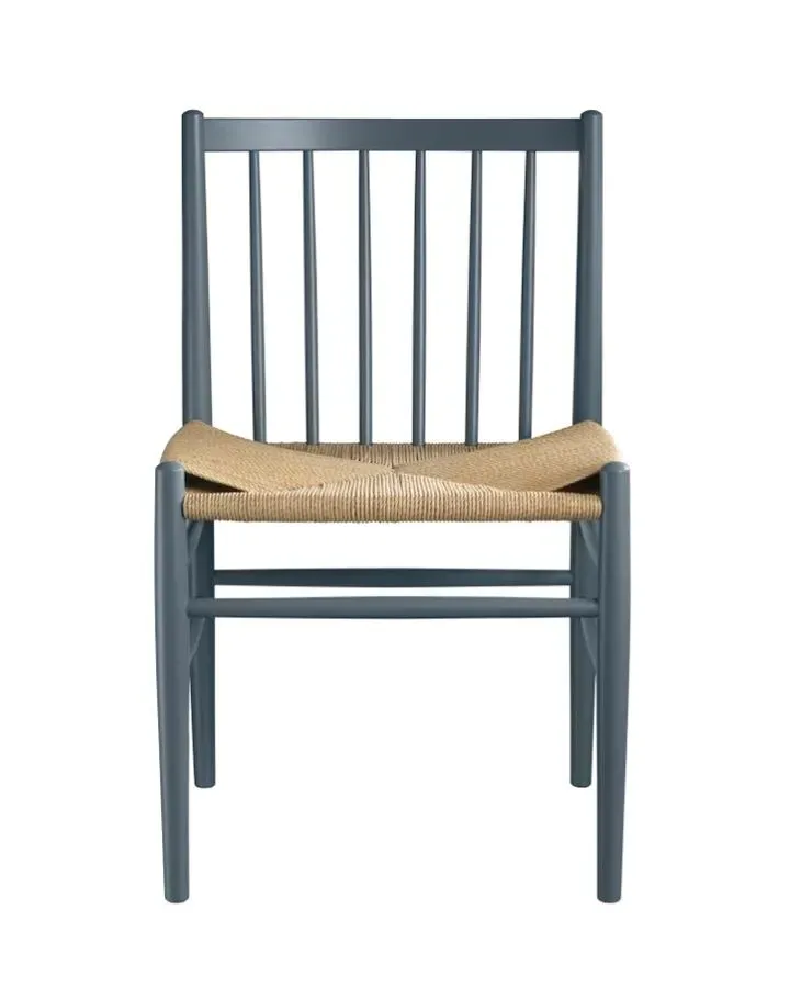 Dining Chair with Wicker Seat - Black, Beech