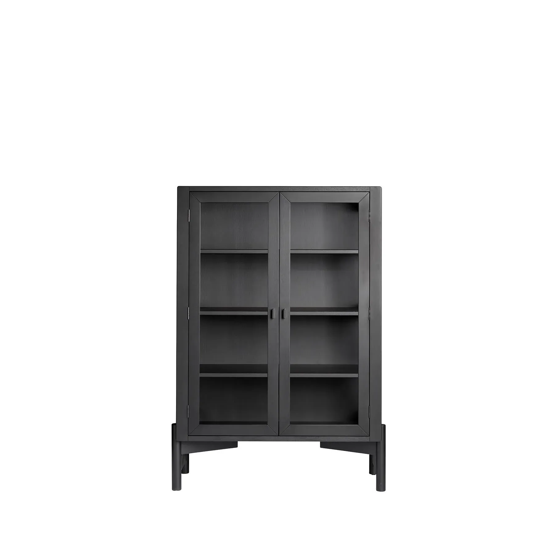 Display Cabinet with Glass Doors - Black, Beech