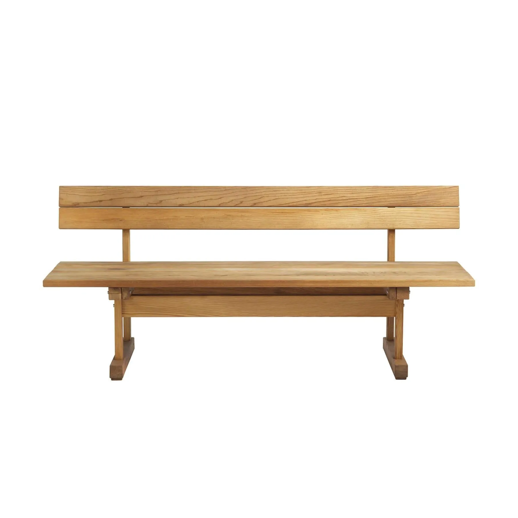 Garden Bench with Curved Design - Oiled Ash