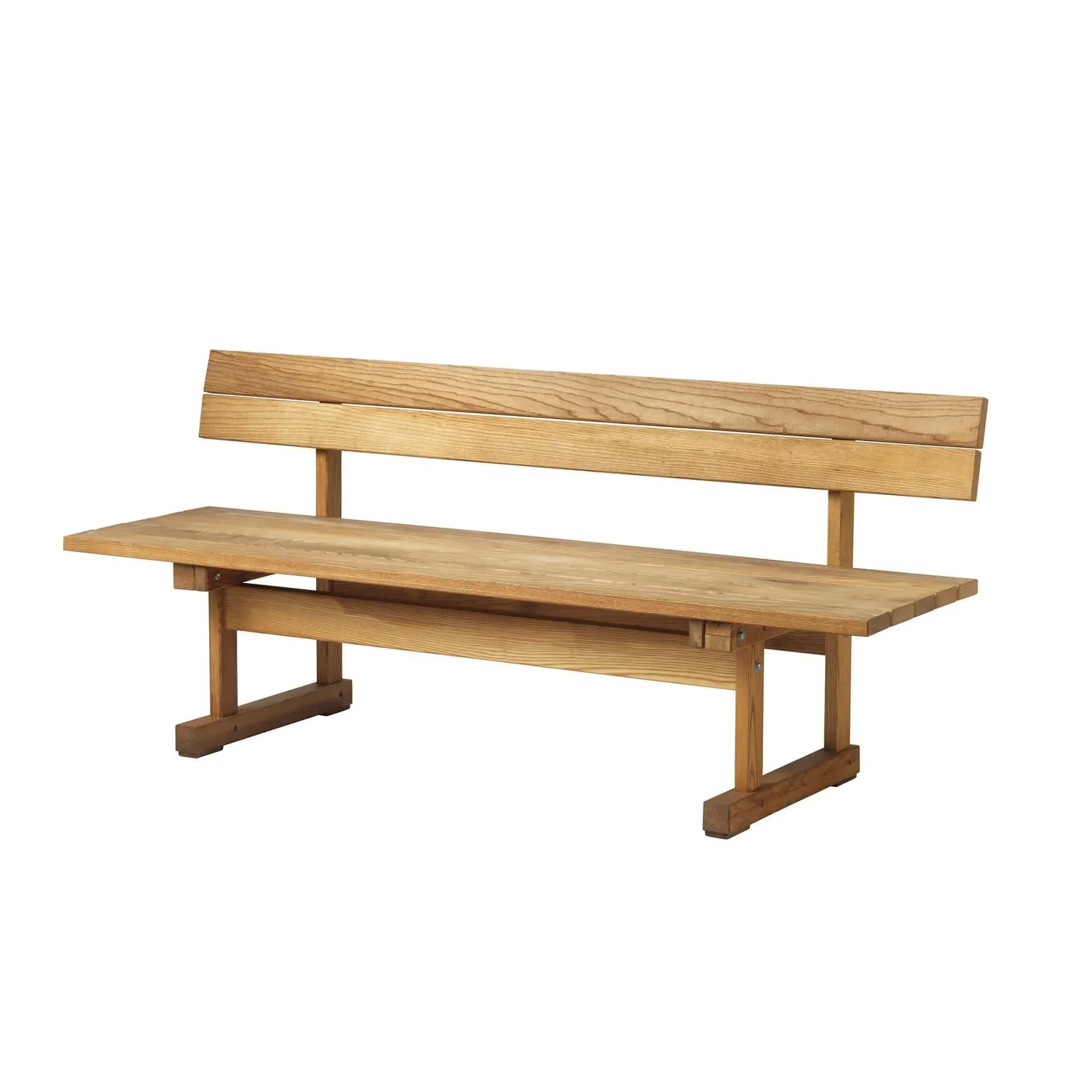 Garden Bench with Curved Design - Oiled Ash image