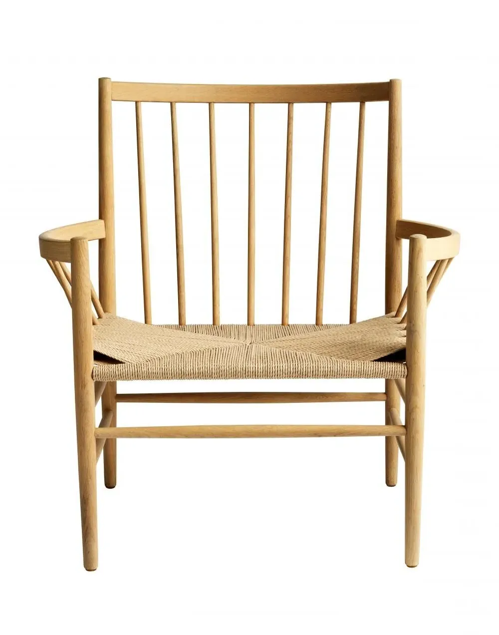 Lounge Chair with Woven Seat - Black, Beech