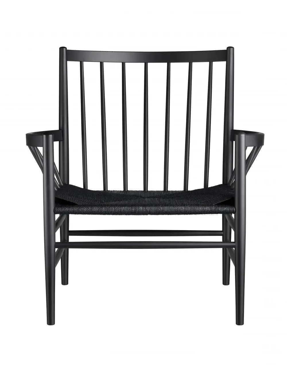Lounge Chair with Woven Seat - Black, Beech image