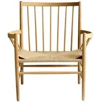 Lounge Chair with Woven Seat - Natural, Oak