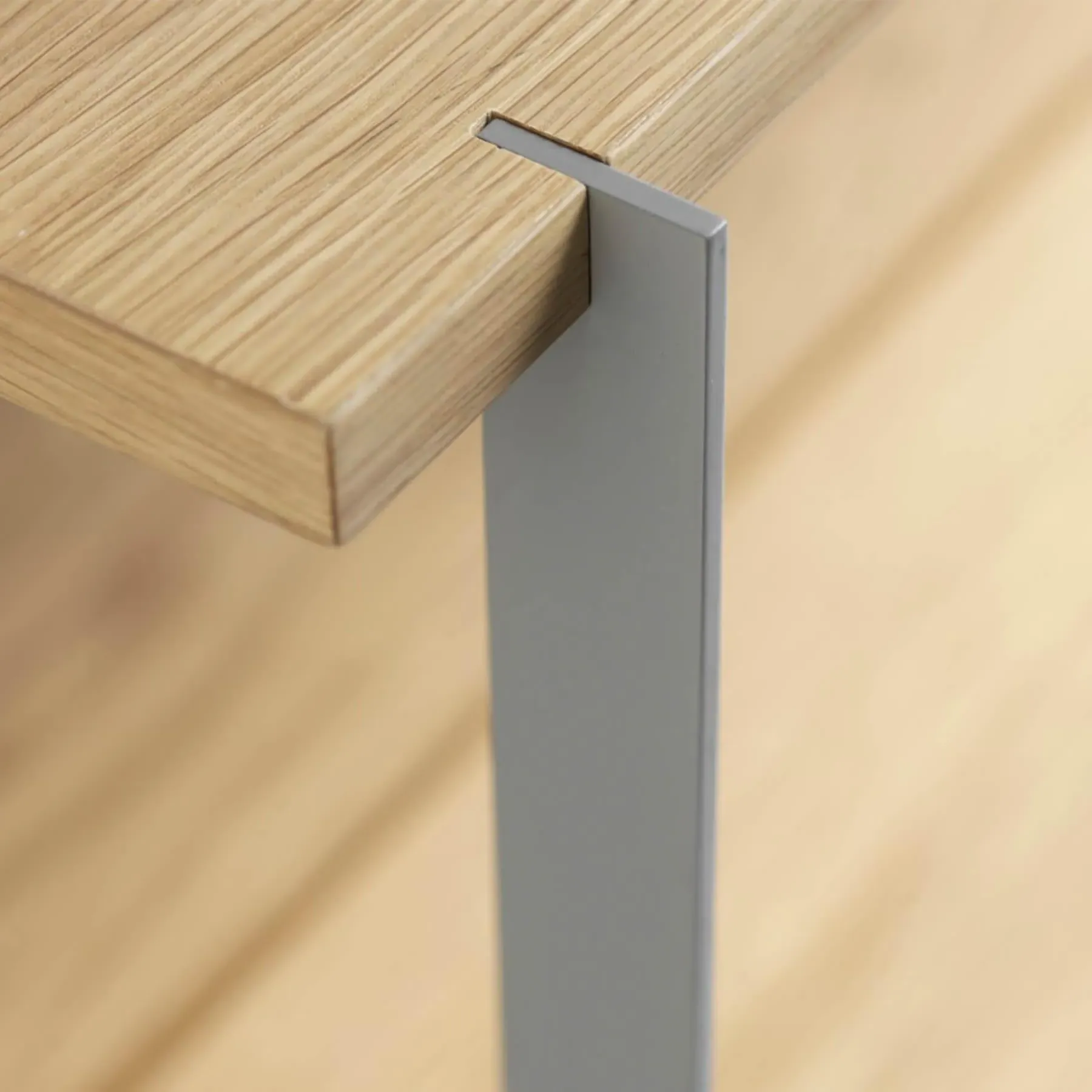 Low Narrow Shelving Unit - Oak, Metal Frame