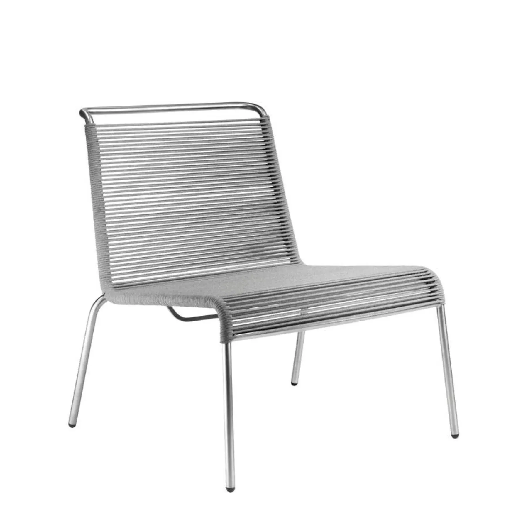 M20L Teglgard Cord Lounge Chair - Black, Stainless Steel