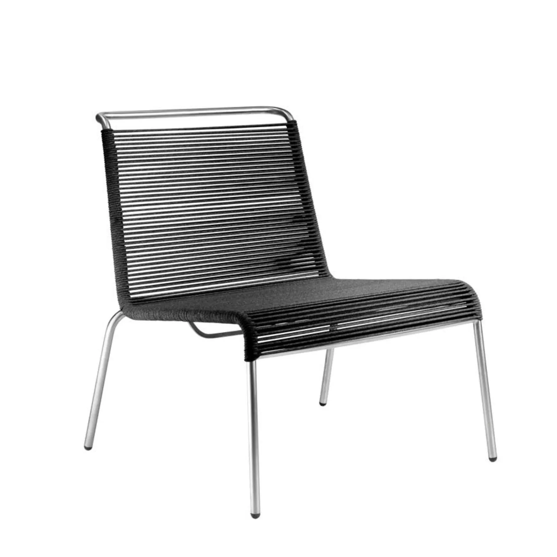 M20L Teglgard Cord Lounge Chair - Black, Stainless Steel image