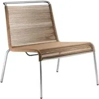 M20L Teglgard Cord Lounge Chair - Brown, Stainless Steel