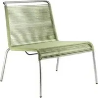 M20L Teglgard Cord Lounge Chair - Green, Stainless Steel