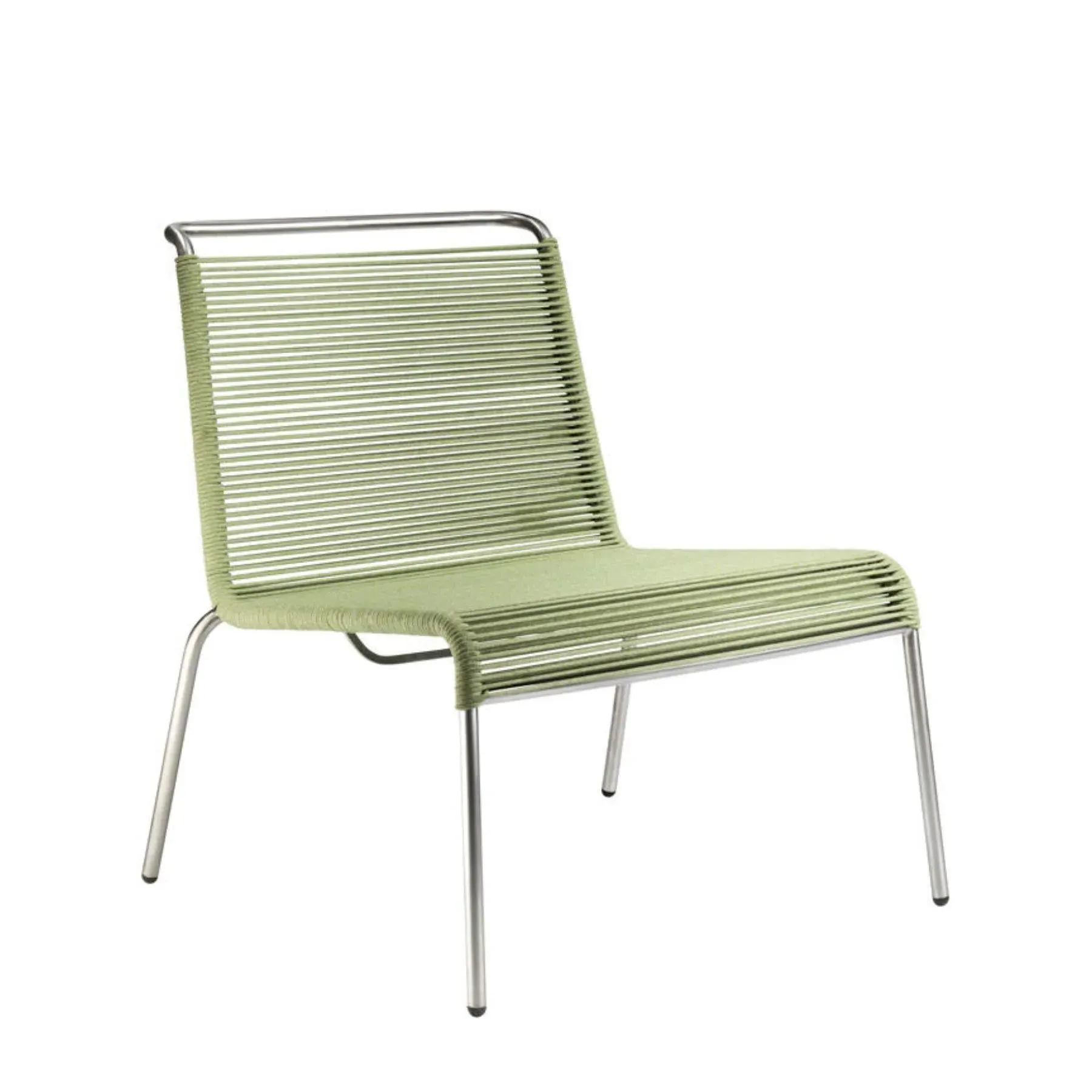 M20L Teglgard Cord Lounge Chair - Green, Stainless Steel