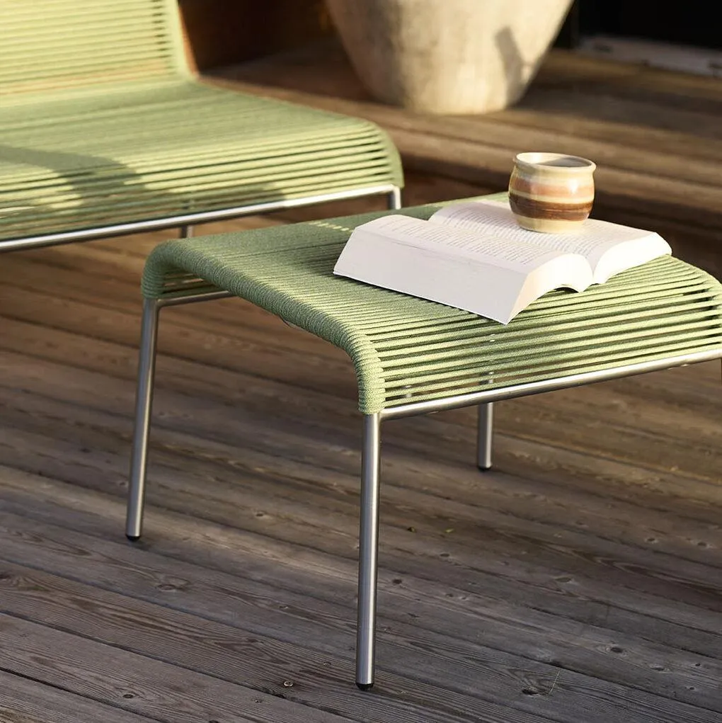 M20L Teglgard Cord Lounge Chair - Light Grey, Stainless Steel