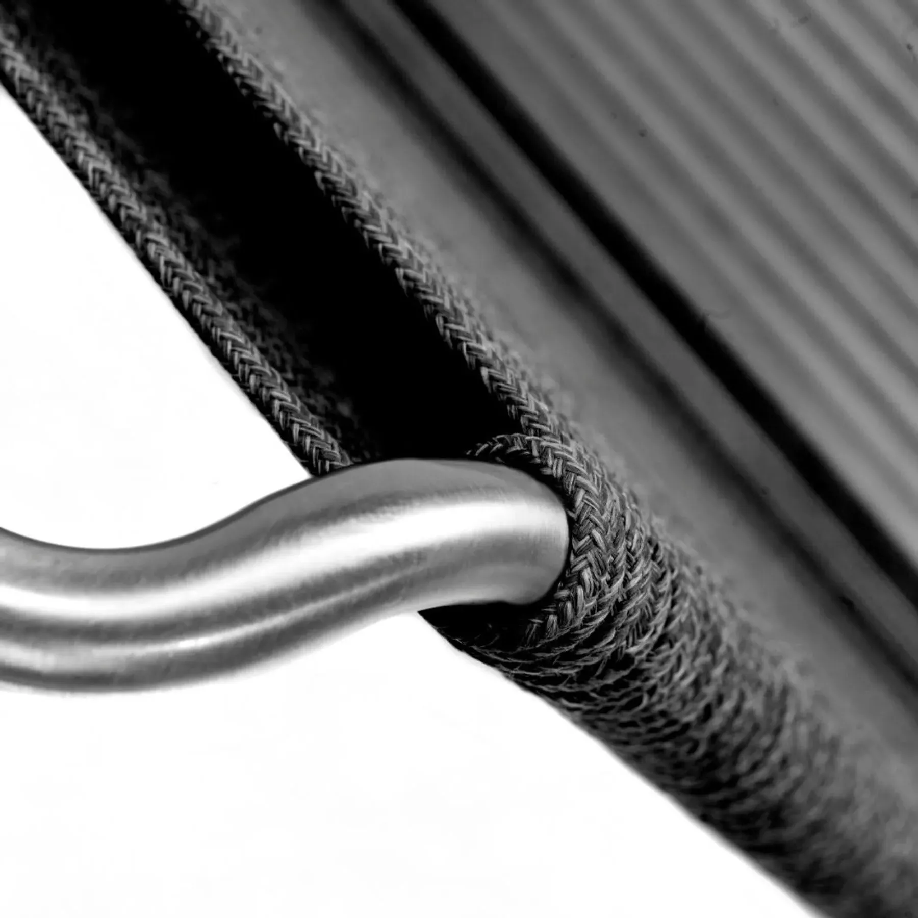 M20L Teglgard Cord Lounge Chair - Light Grey, Stainless Steel