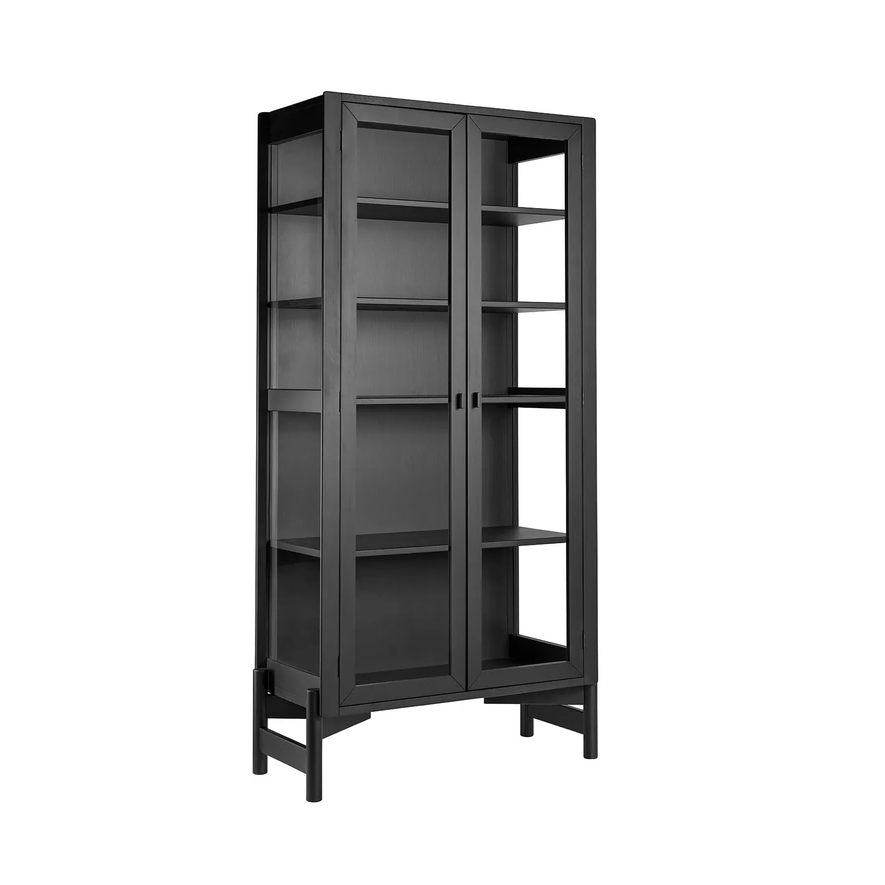 Short Display Cabinet with Glass Doors - Oak