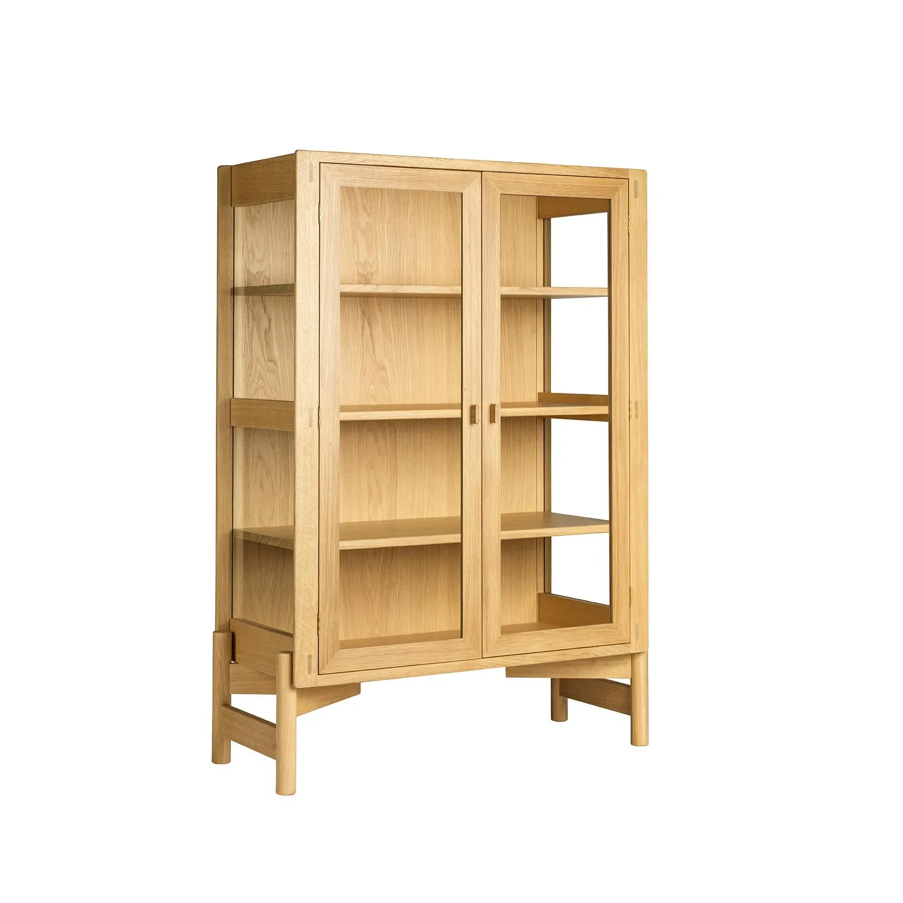 Short Display Cabinet with Glass Doors - Oak